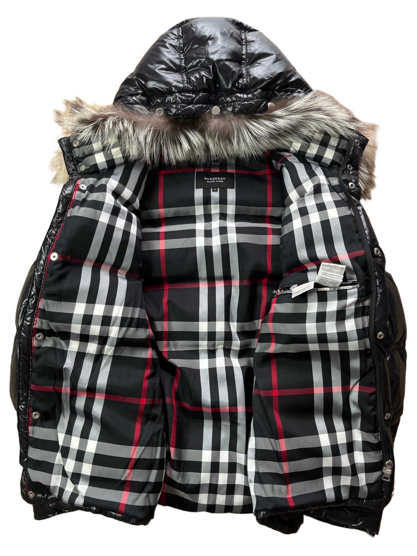 00’s BURBERRY made in Japan real fur down jacket (S/M) - black