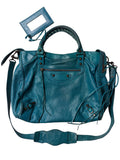 2012 BALENCIAGA
Blue Lambskin Leather Motorcycle City Bag