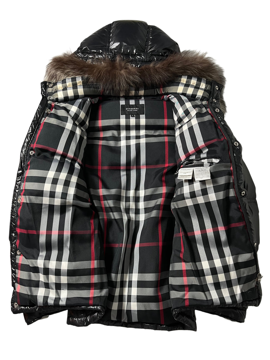 00’s BURBERRY made in Japan real fur down jacket (S/M) - black