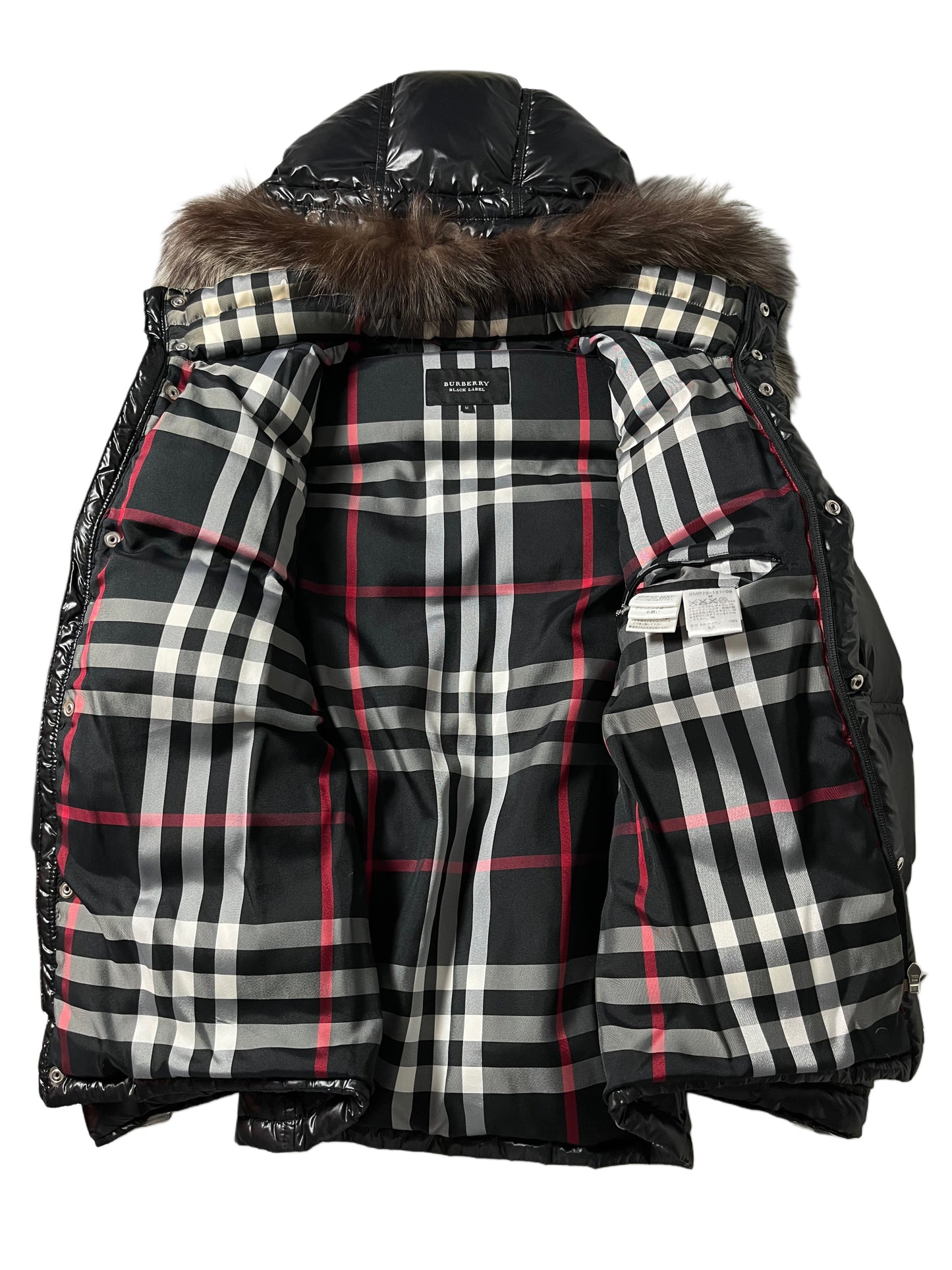 00’s BURBERRY made in Japan real fur down jacket (S/M) - black