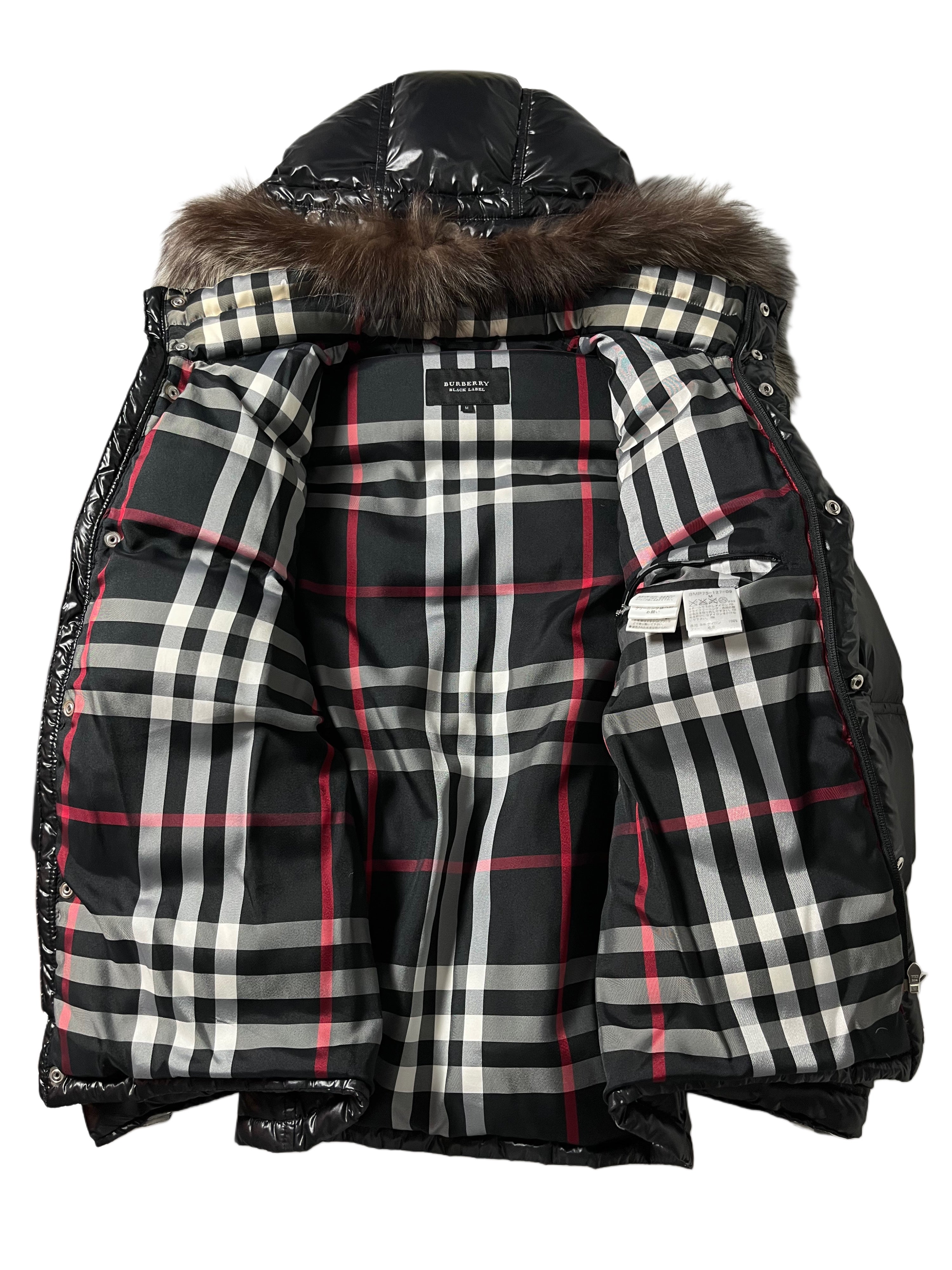 00’s BURBERRY made in Japan real fur down jacket (S/M) - black