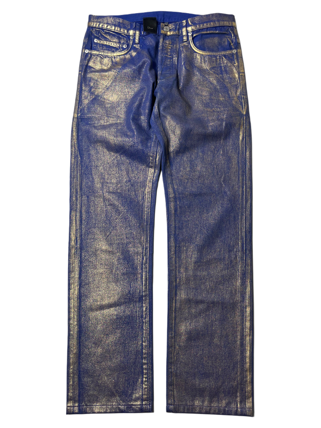 2009 DIOR ‘Planisphere’ gold luster jeans