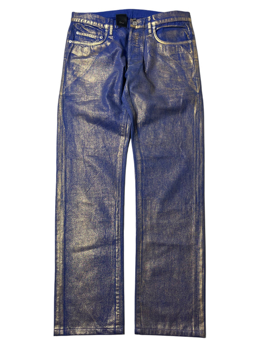 2009 DIOR ‘Planisphere’ gold luster jeans