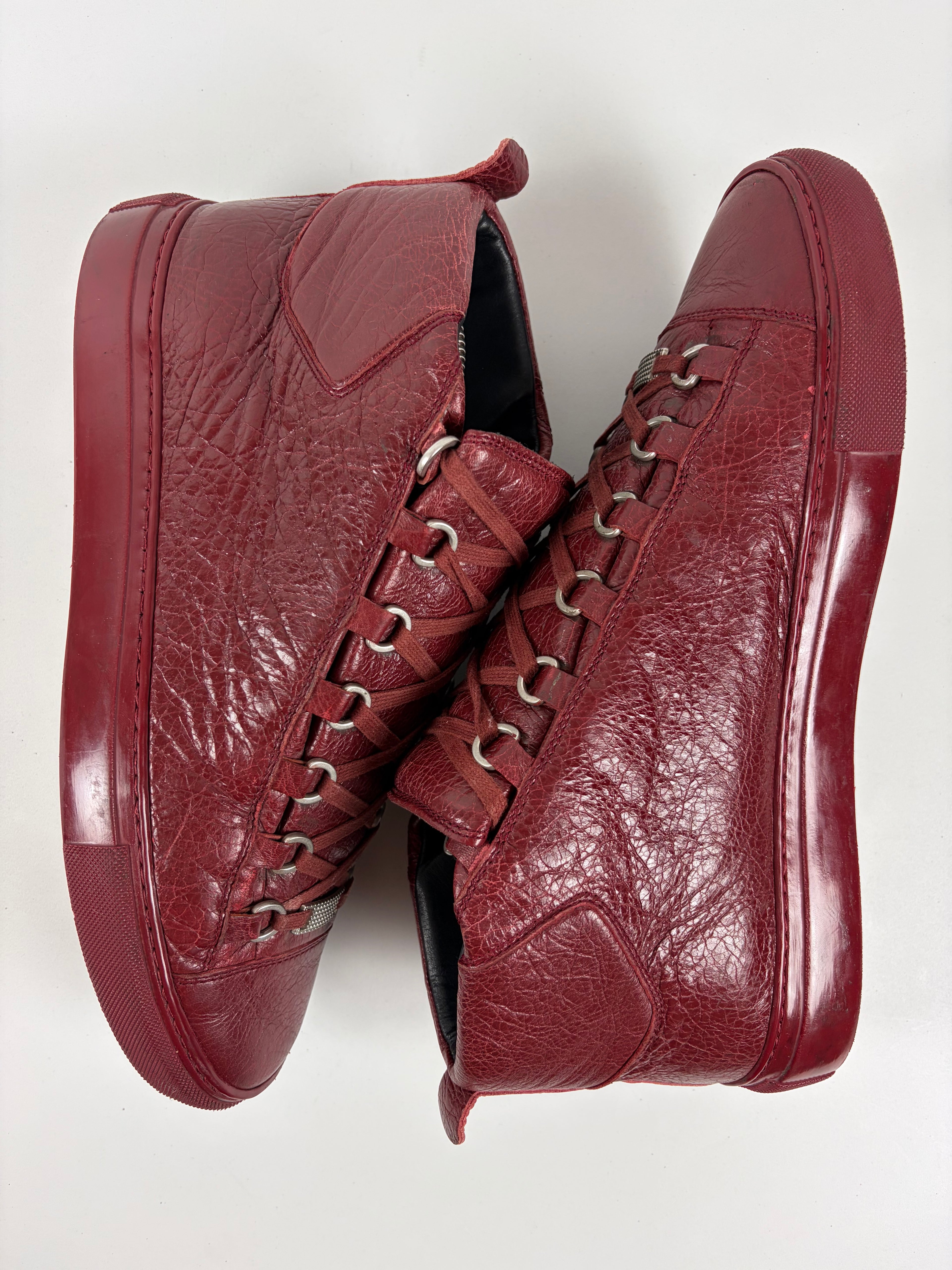 Balenciaga arena high tops - eu 42 - burgundy