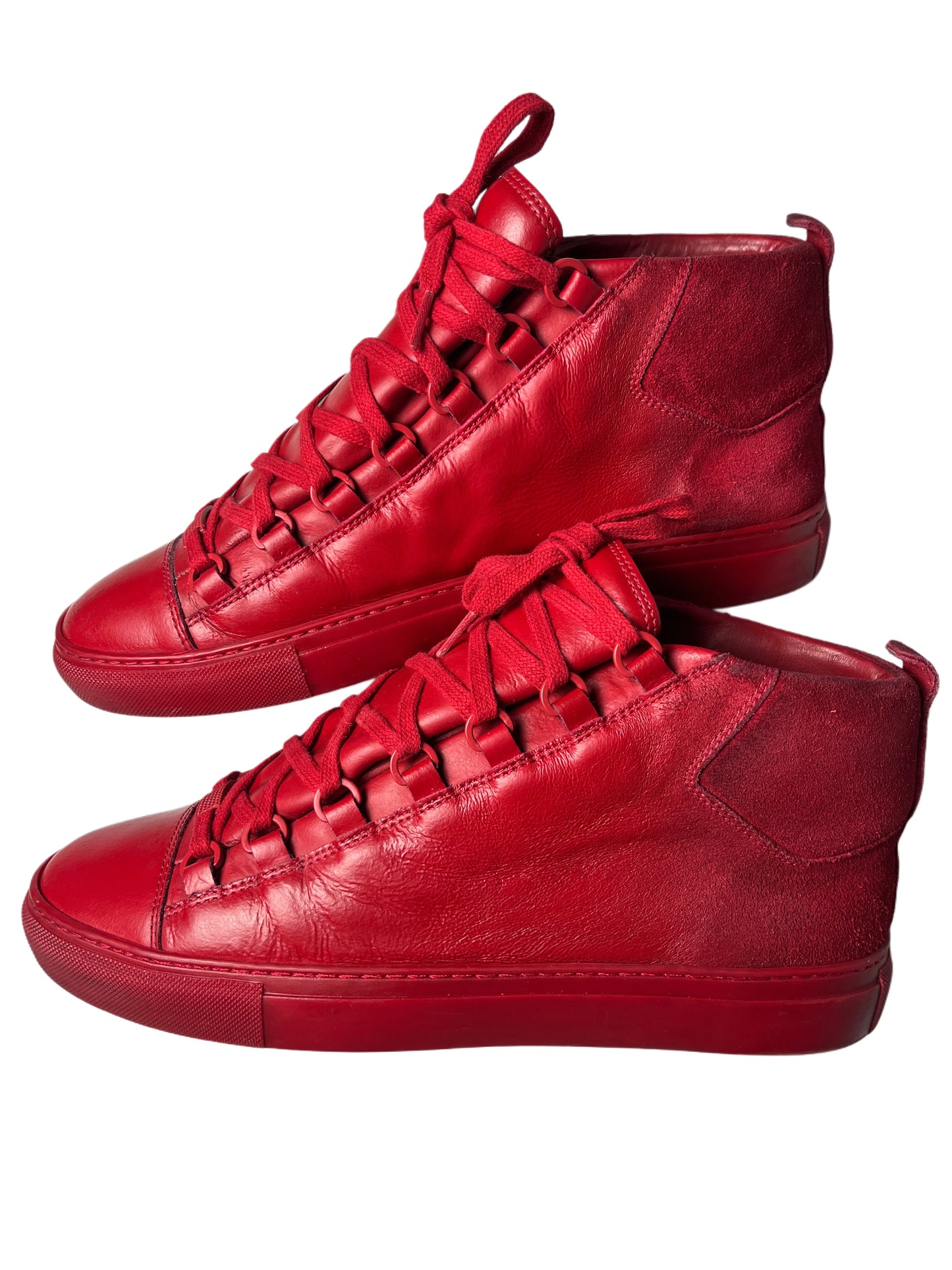 BALENCIAGA ARENA HIGH (red suede & leather)