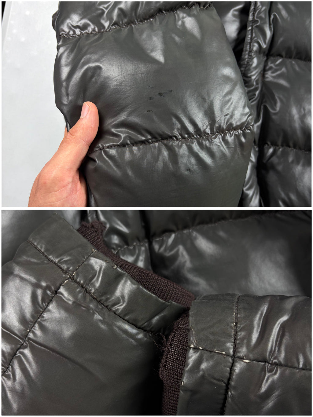 2010’s MONCLER real fur down jacket - men’s size 3 (L) - olive green