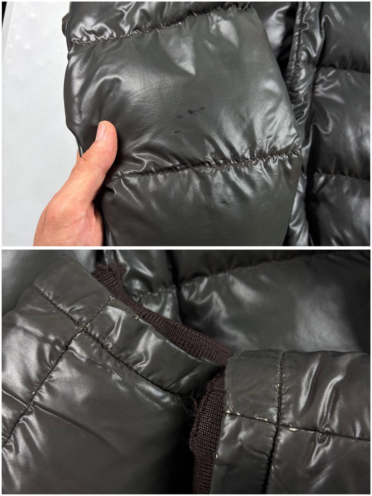 2010’s MONCLER real fur down jacket - men’s size 3 (L) - olive green