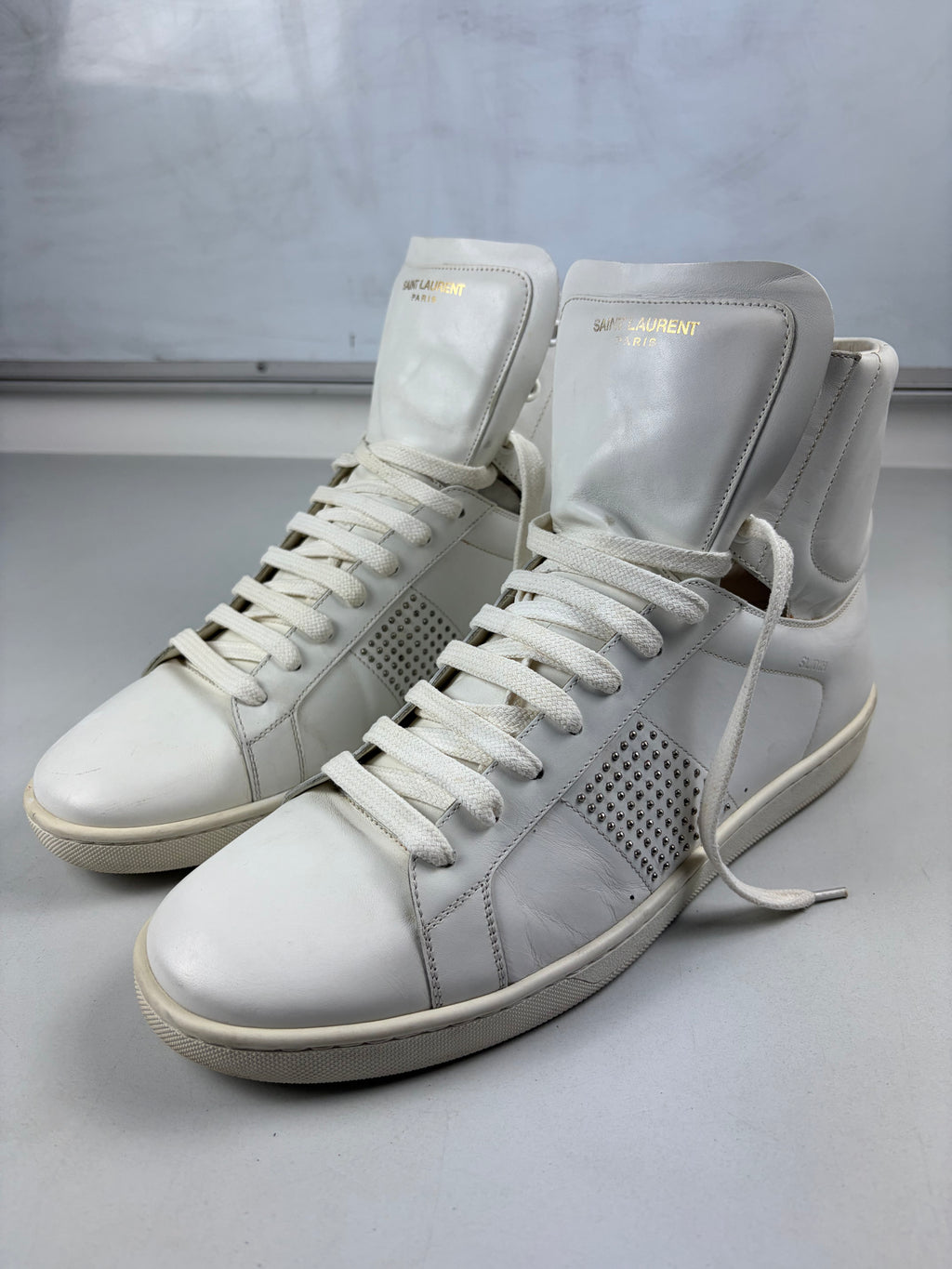 Saint Laurent SL/01H Studded High-Top Sneakers - eu 44 / us 11 / uk 10
