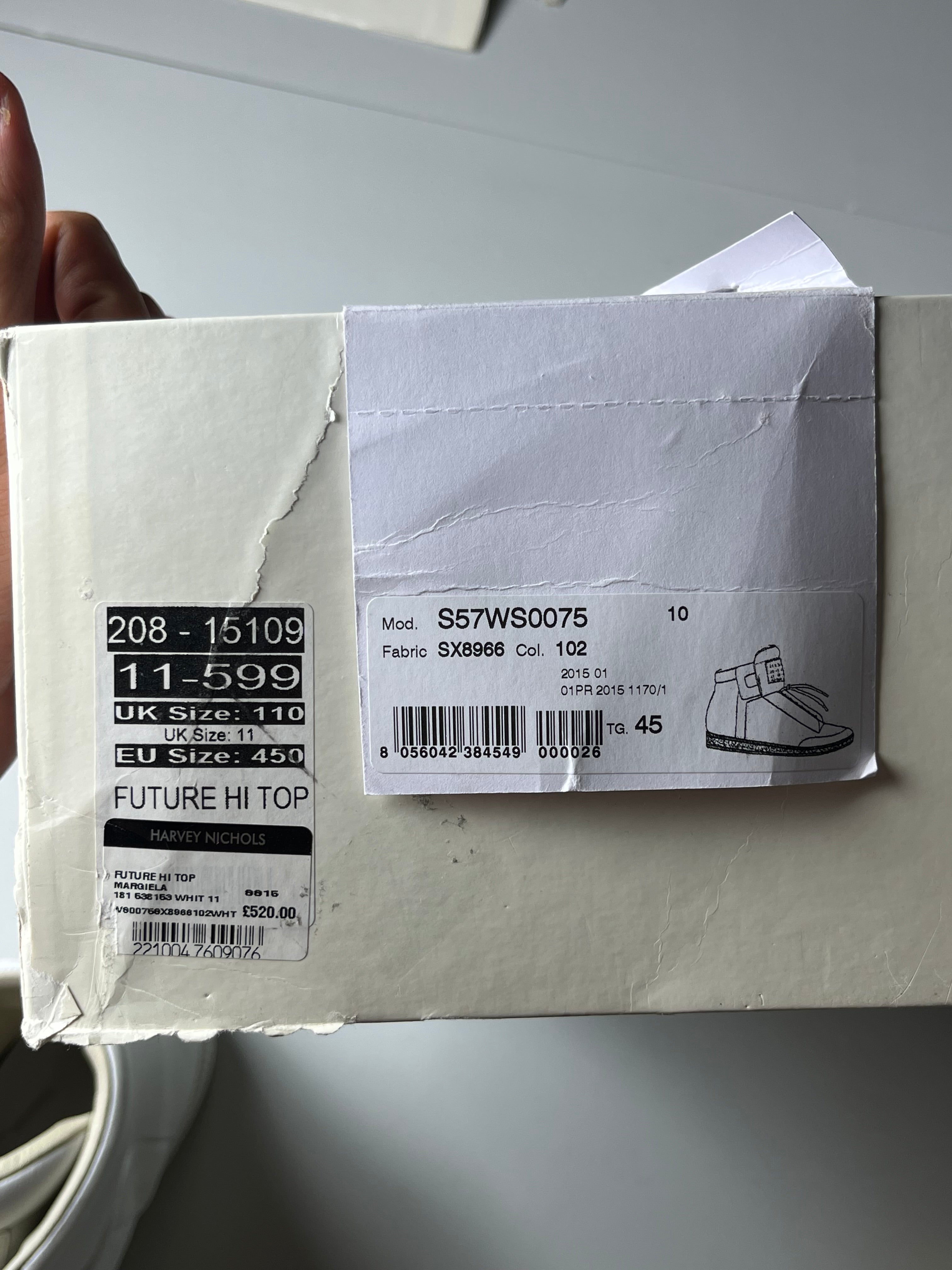 2015 deadstock Maison Margiela Future high top - Eu 45 - white