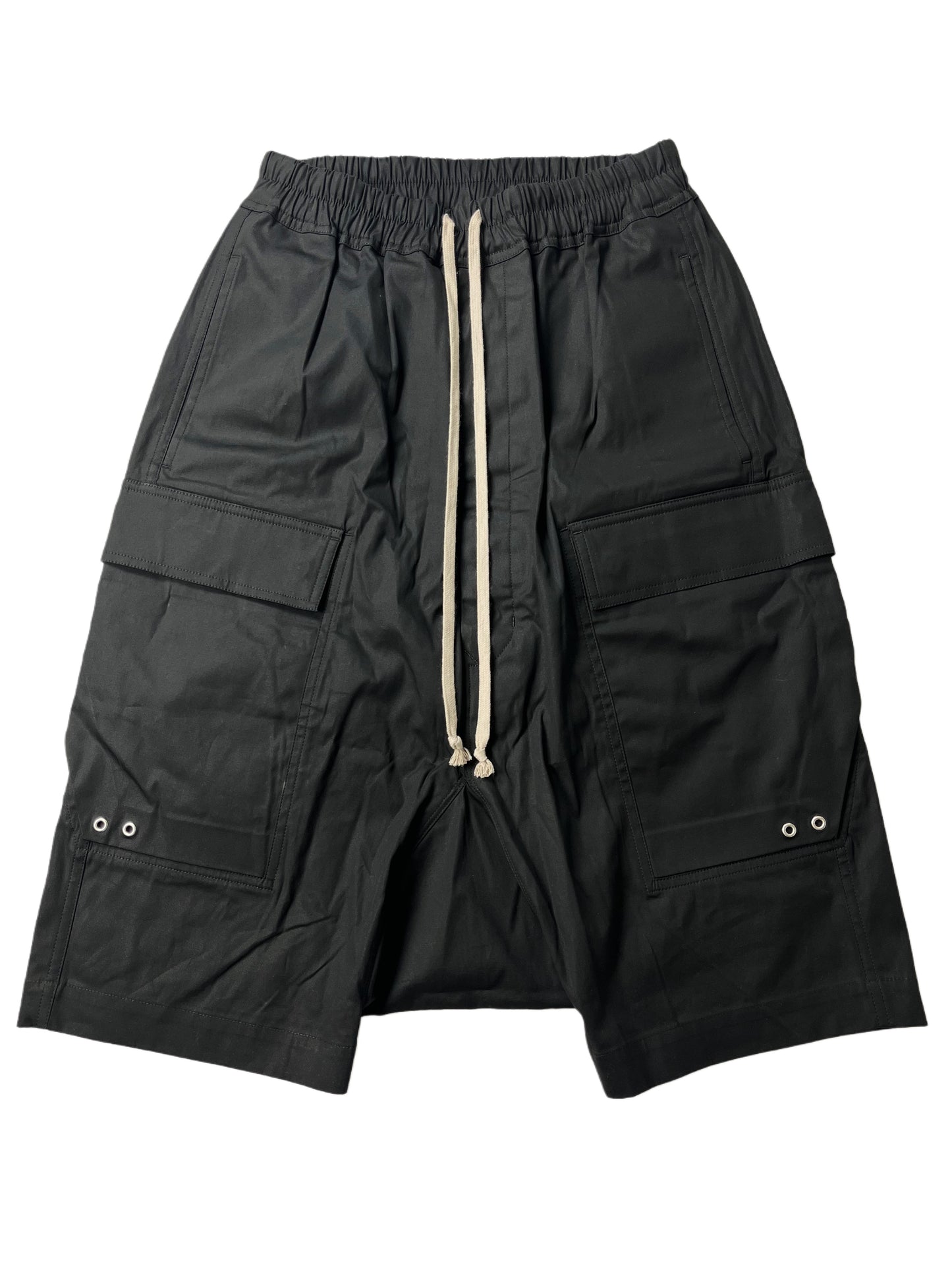RICK OWENS COTTON CARGO SHORTS - size 44 - black