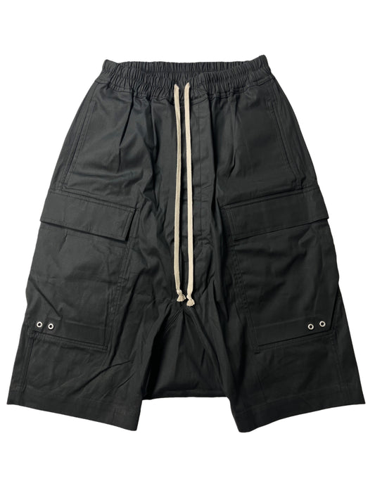 RICK OWENS COTTON CARGO SHORTS - size 44 - black