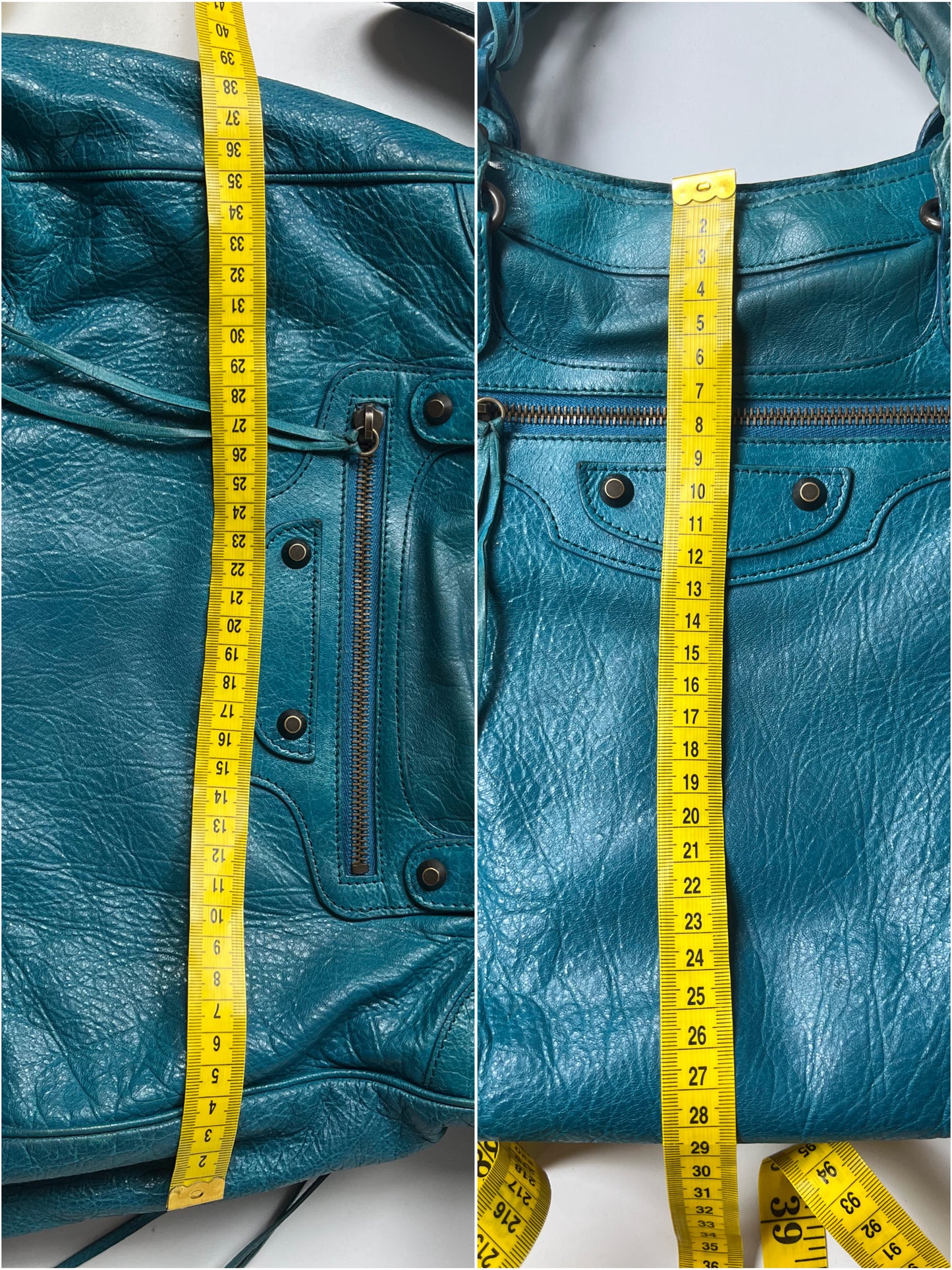 2012 BALENCIAGA
Blue Lambskin Leather Motorcycle City Bag