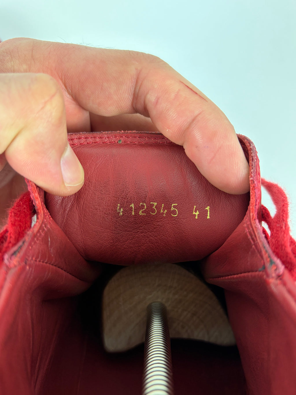 Balenciaga arena leather & suede high tops - eu 41 - red