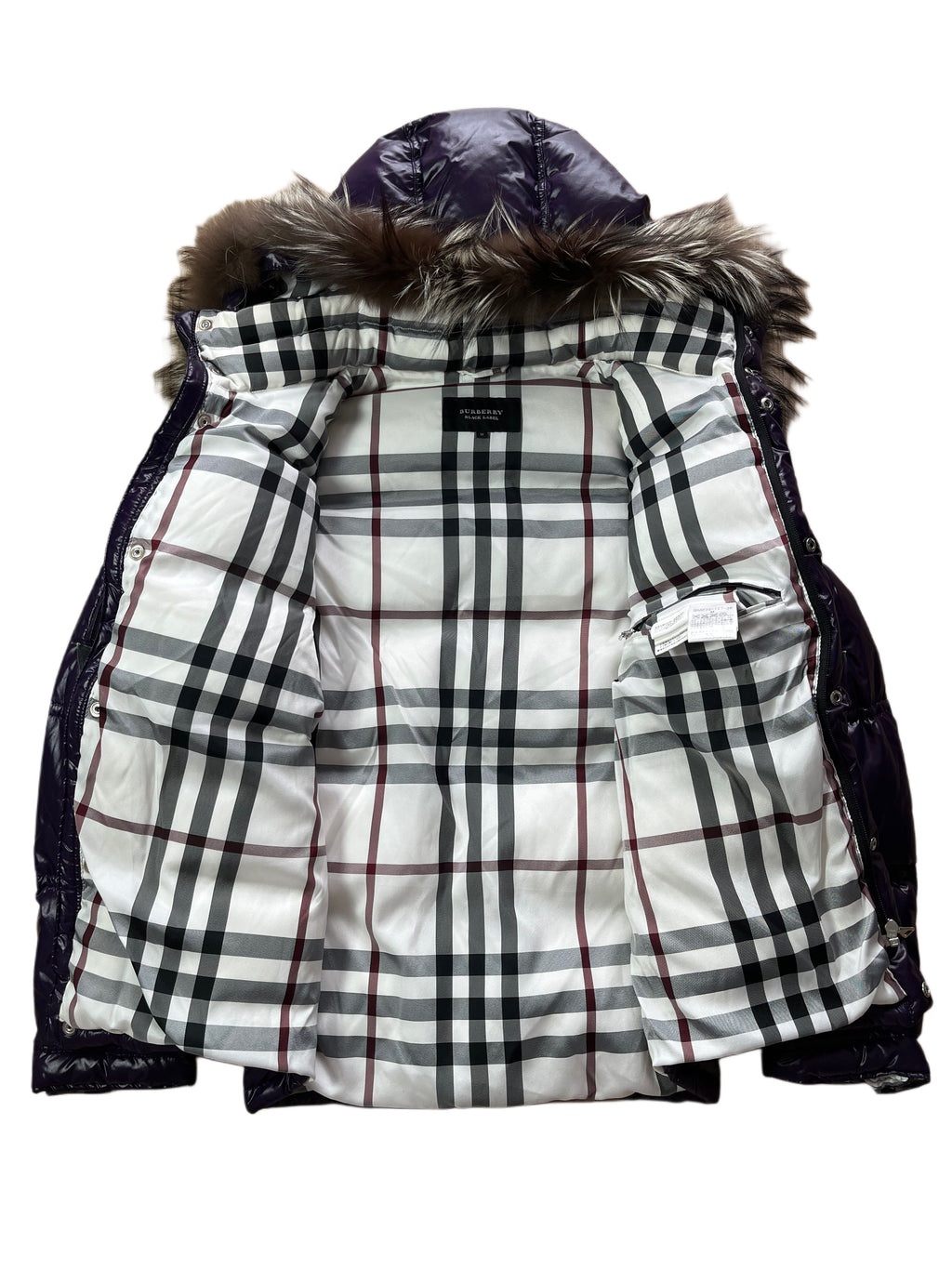 00’s BURBERRY made in Japan real fur down jacket (S/M) - purple