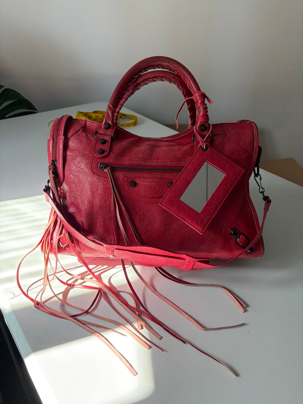2012 BALENCIAGA
Rose Jaipur Lambskin Leather Motorcycle City Bag