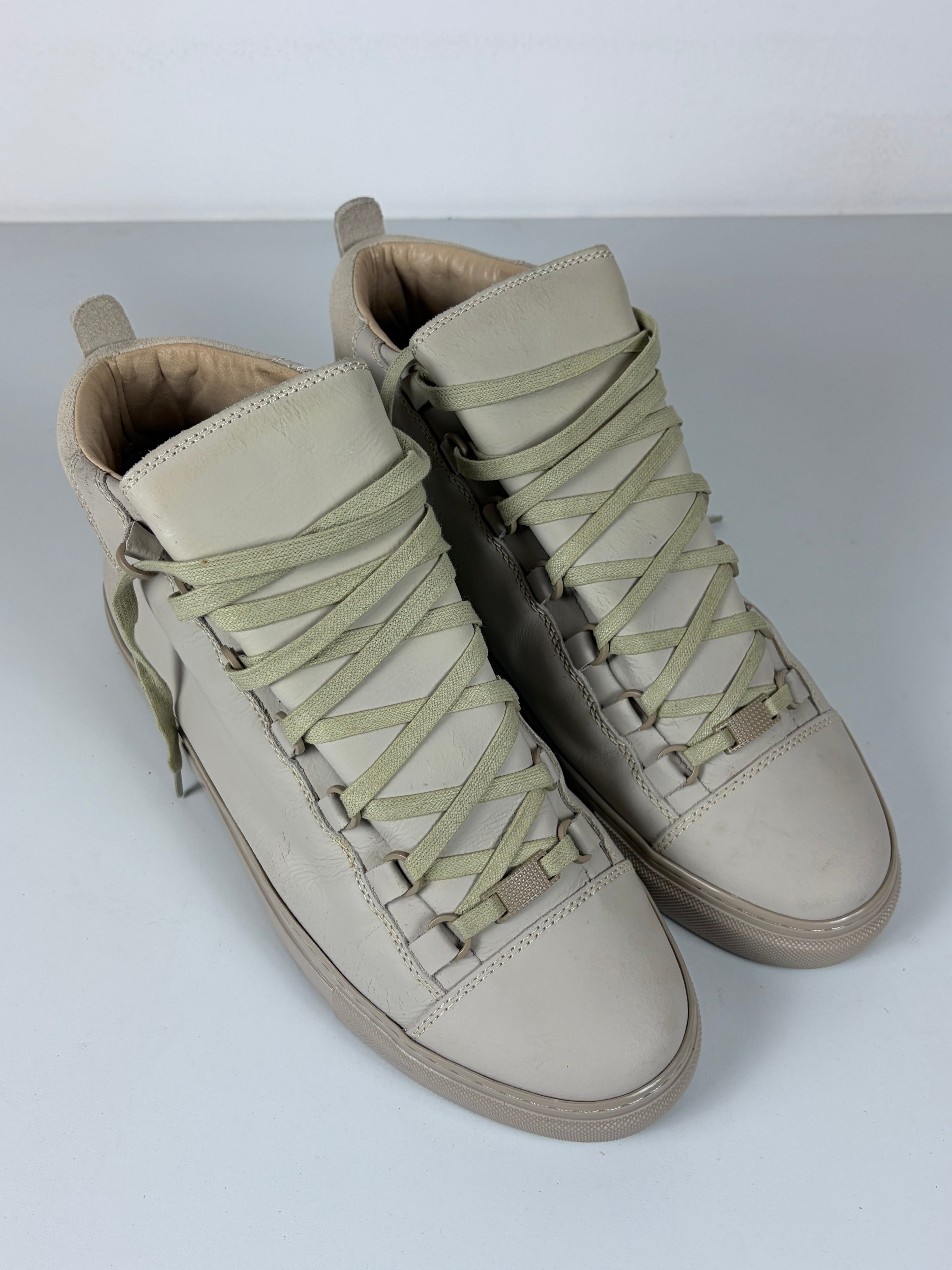 Balenciaga arena leather & suede high tops - eu 44 - off white