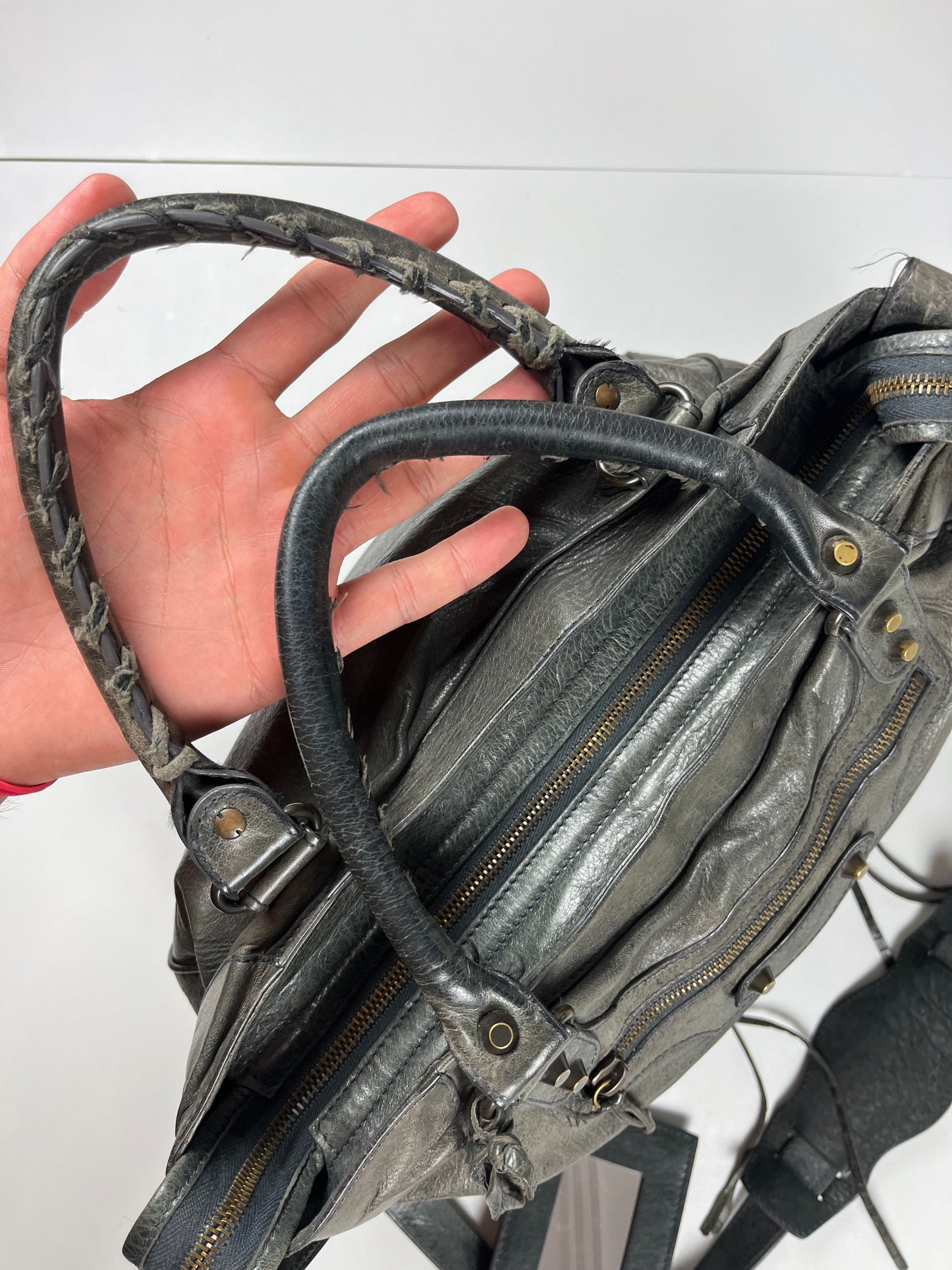 2012 BALENCIAGA
Black Lambskin Leather Motorcycle Velo Bag