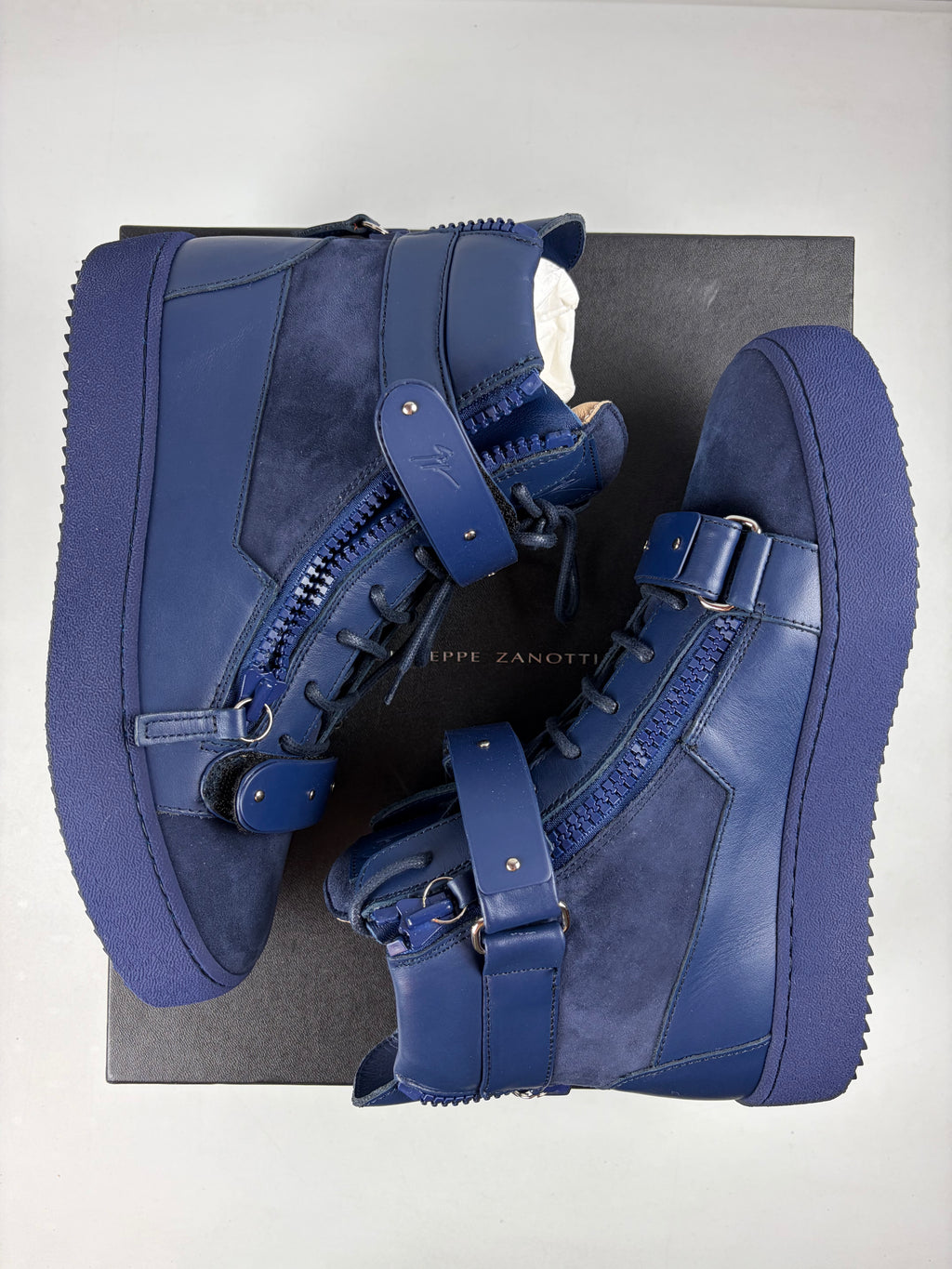 Giuseppe Zanotti COBY MATT high tops - eu 41 / us 8 / uk 7.5 - blue - brand new
