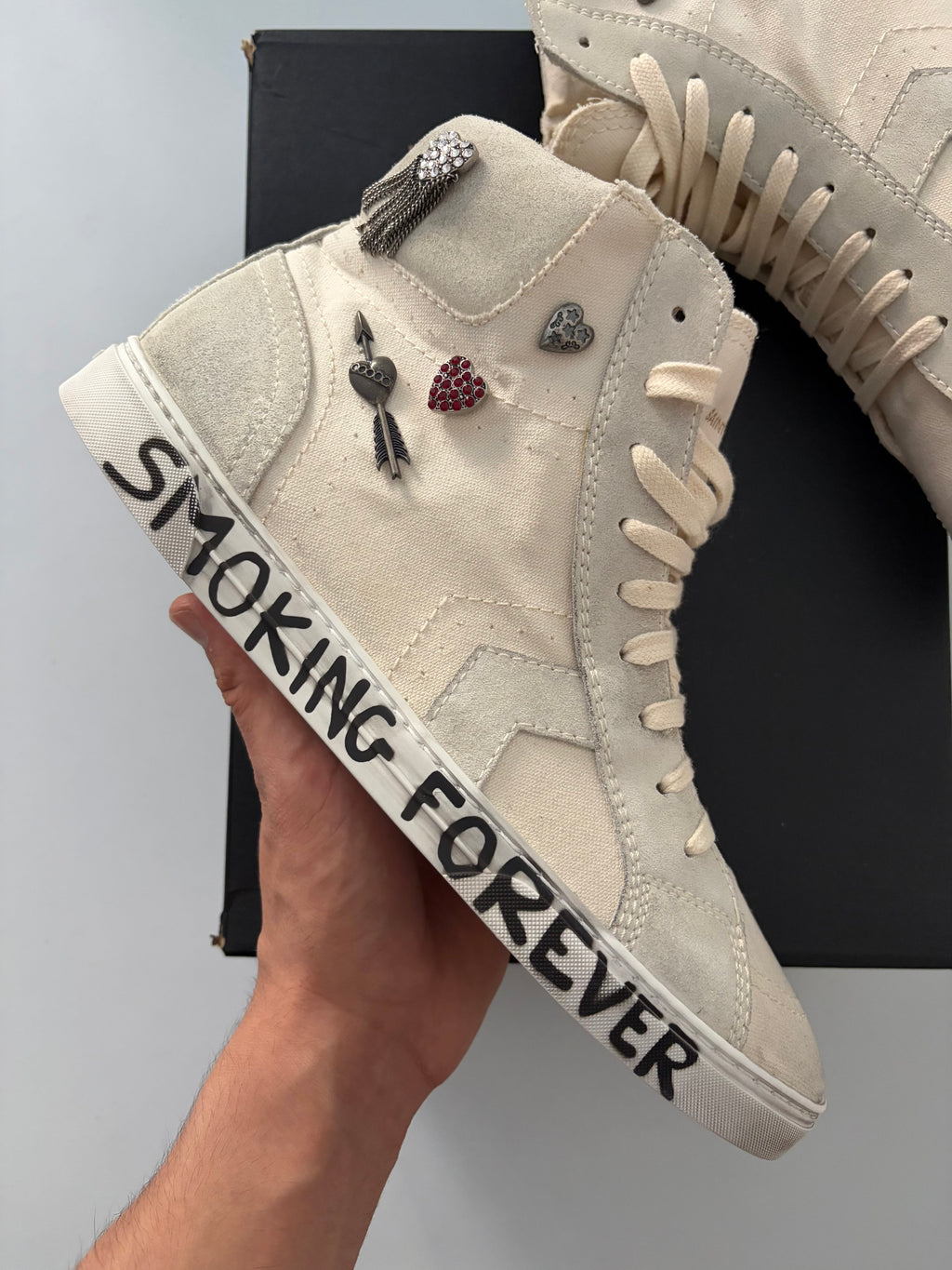 Saint Laurent ‘Smoking Forever’ high top sneakers - Eu 44 1/2