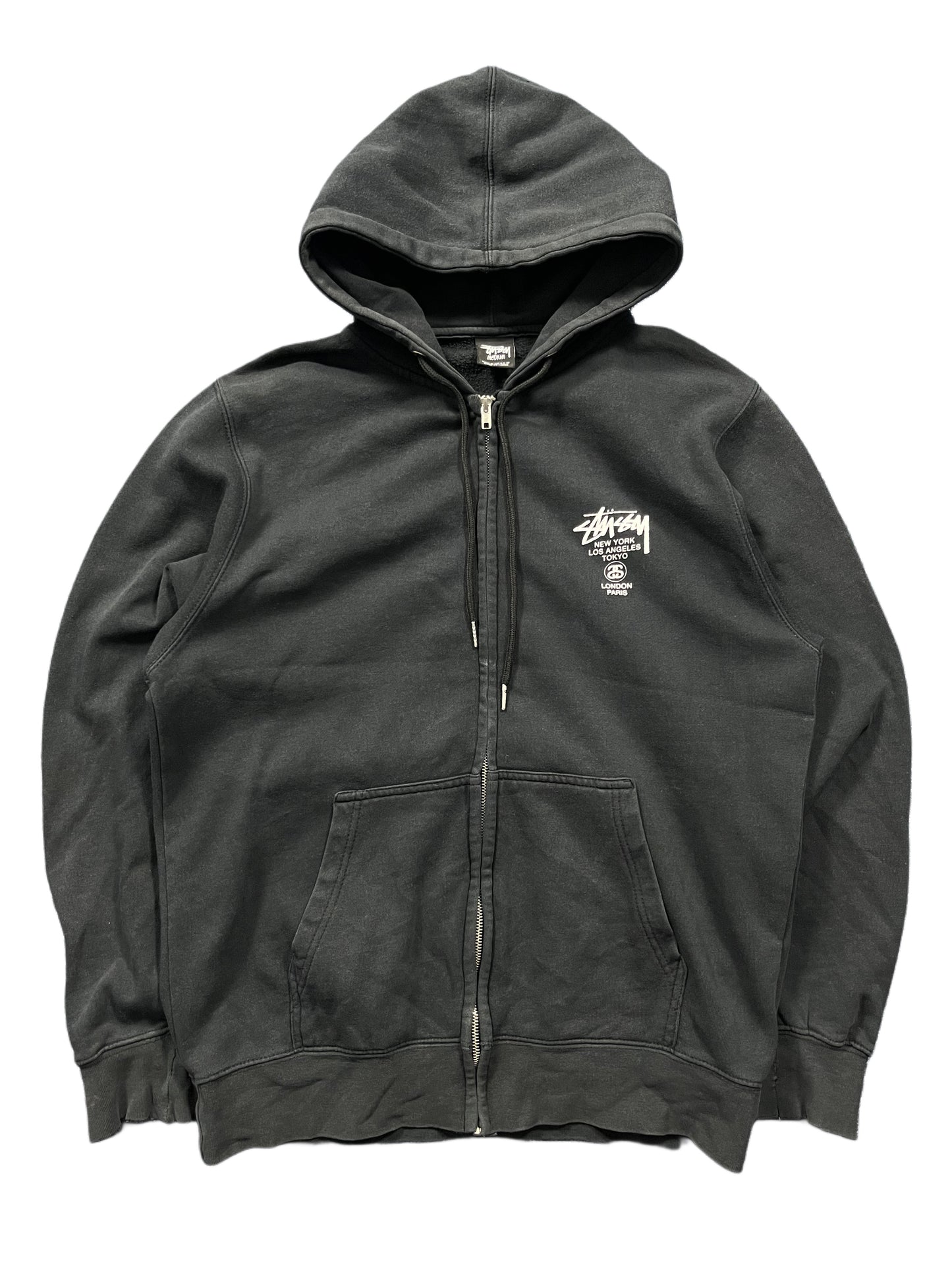 STUSSY ZIP UP HOODIE (M)