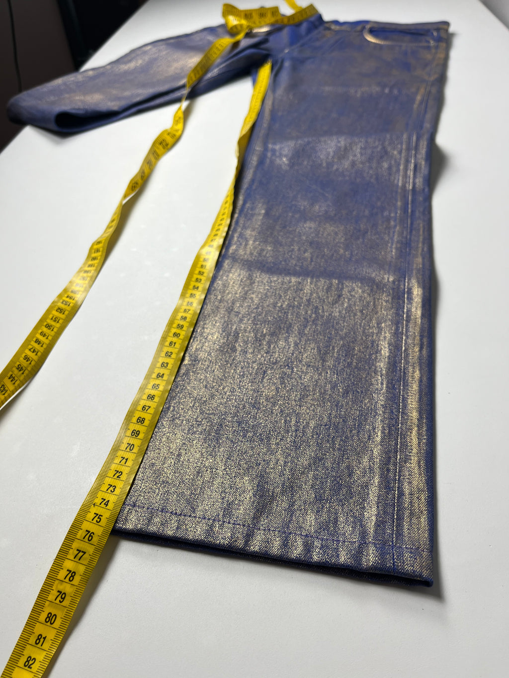 2009 DIOR ‘Planisphere’ gold luster jeans