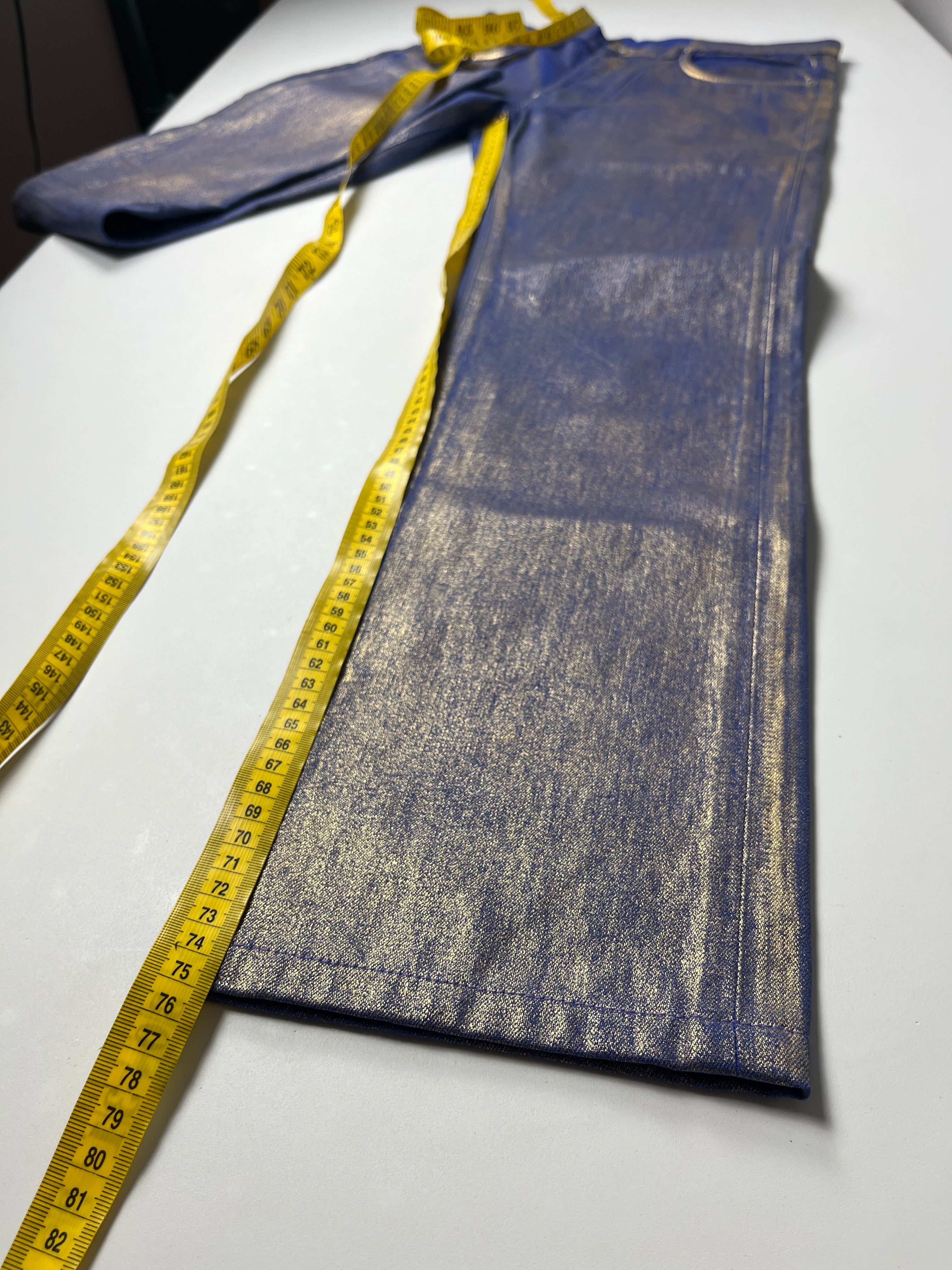 2009 DIOR ‘Planisphere’ gold luster jeans