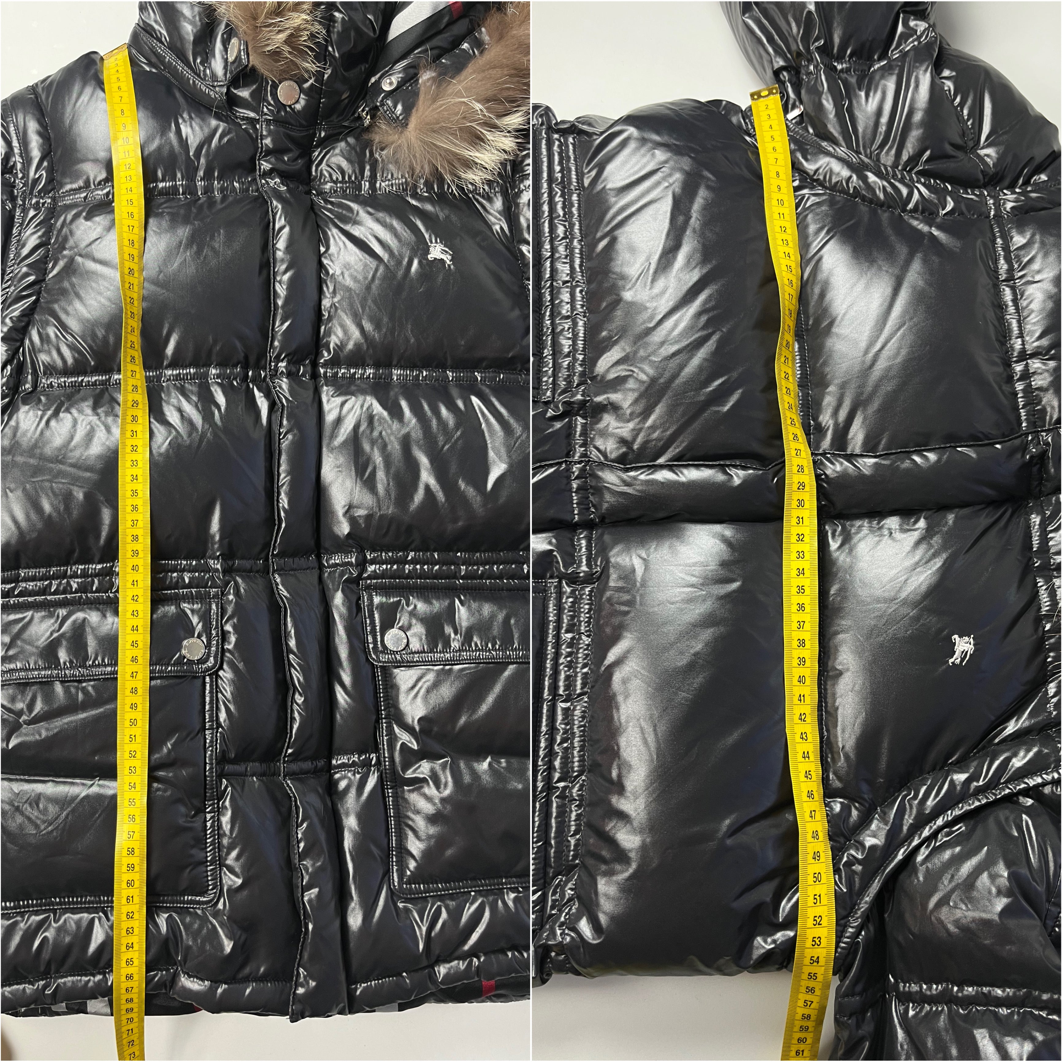 00’s BURBERRY made in Japan real fur down jacket (L/LL) - black