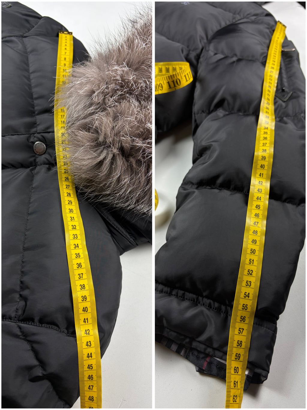 00’s BURBERRY Black Label real fur down jacket (S/M) - black