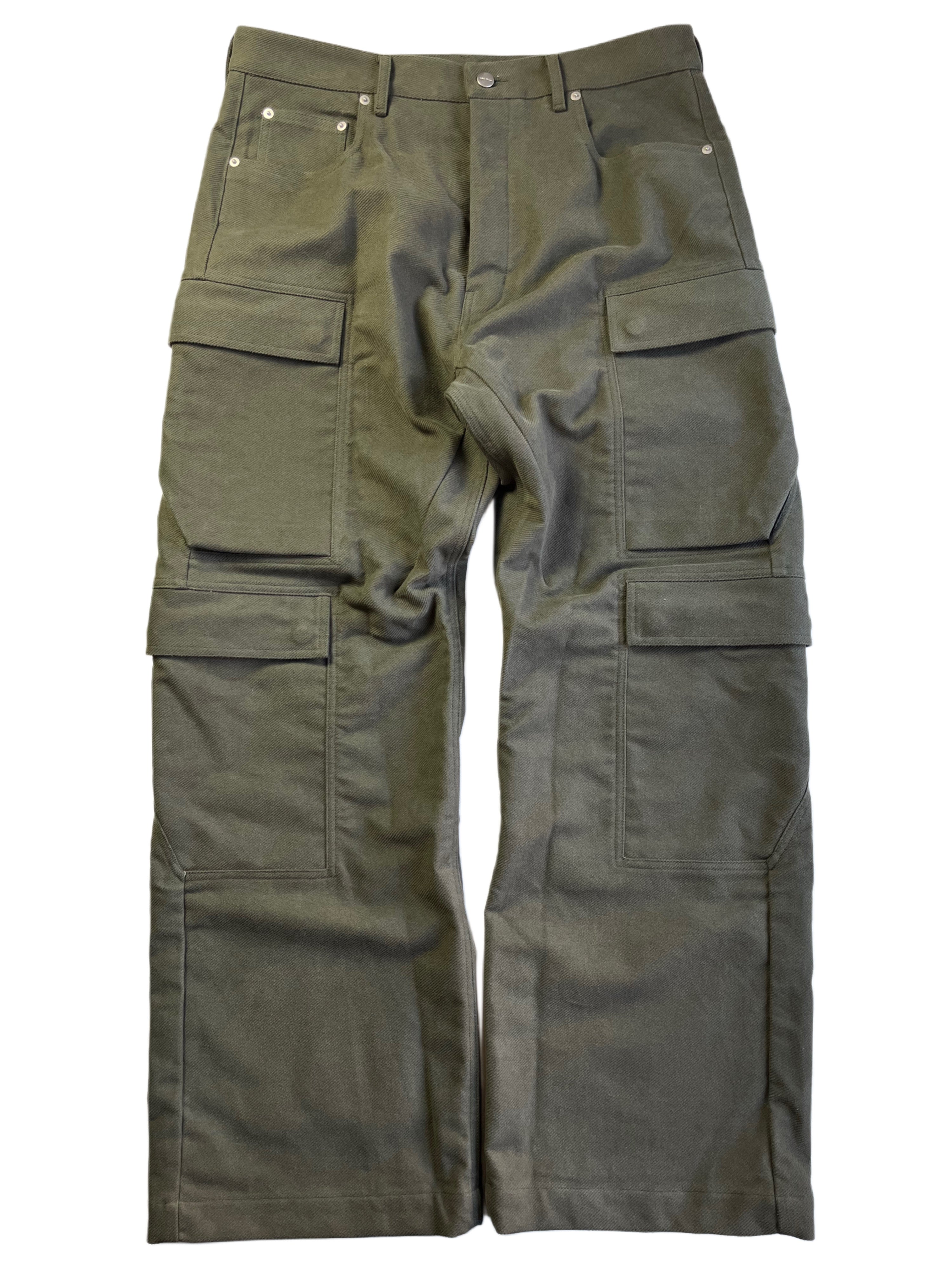 RICK OWENS CONCORDIANS DOUBLE CARGO JEANS -  W33 - military green
