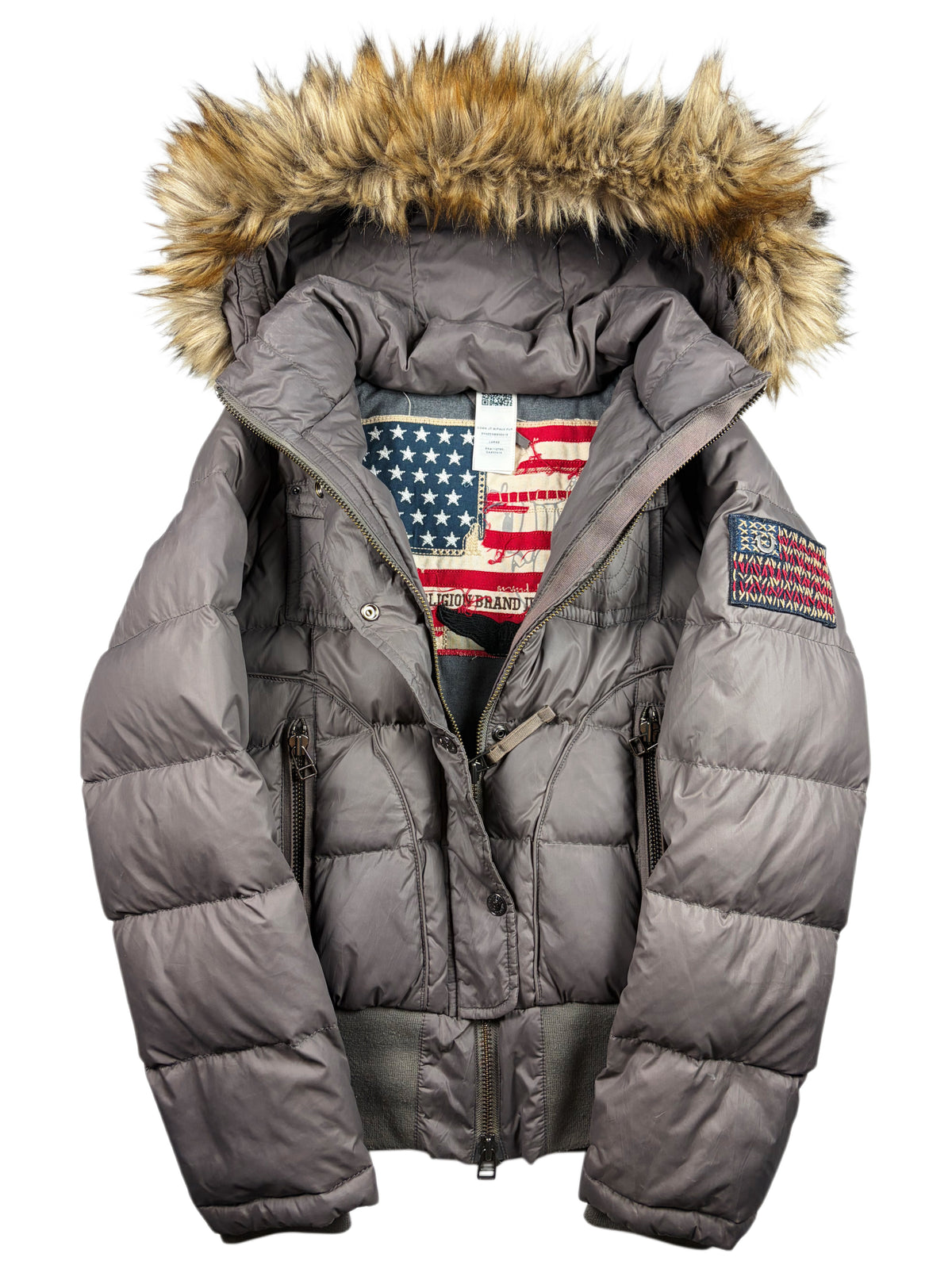 True Religion faux fur puffer jacket - women’s M/L