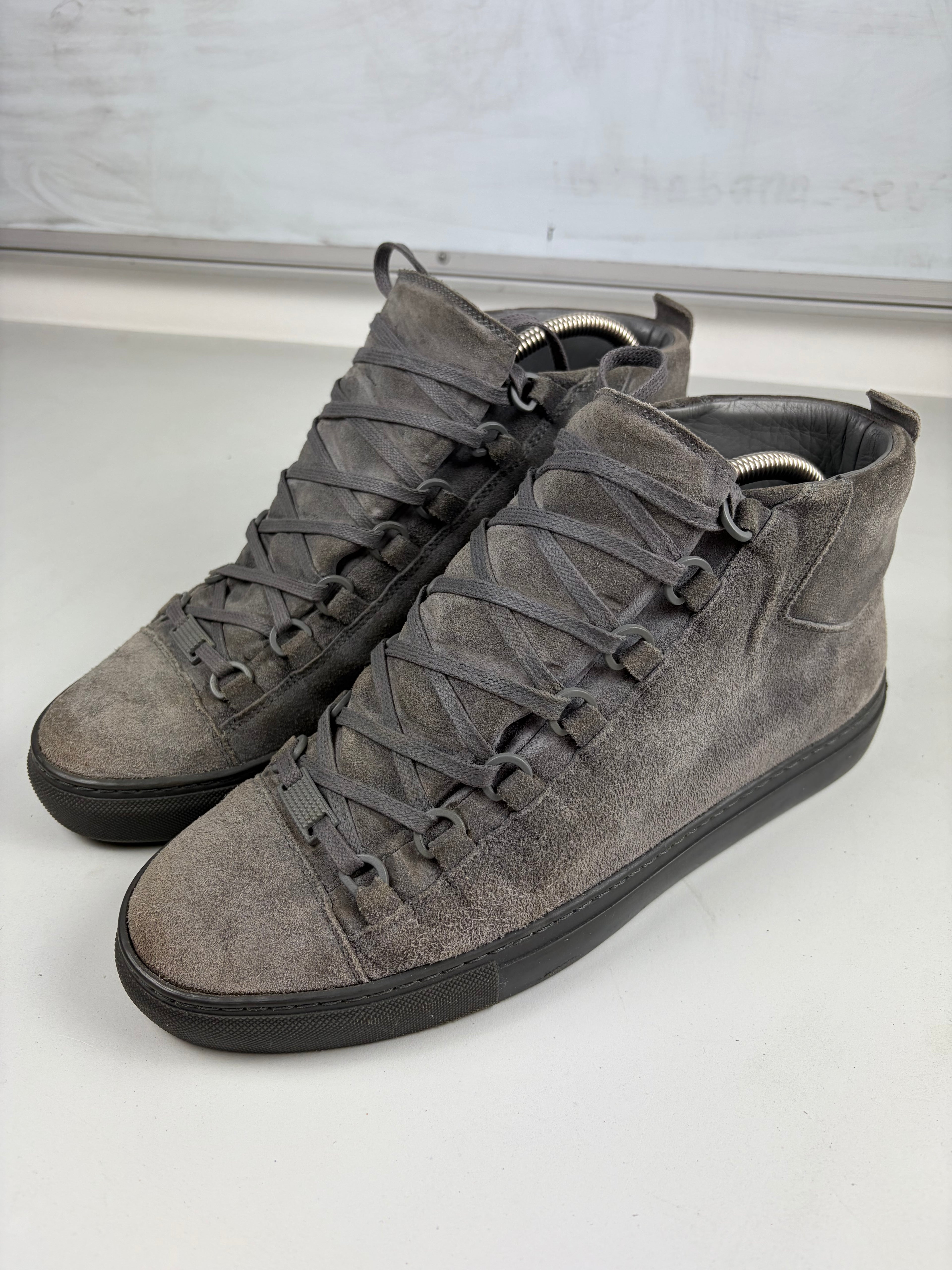 Balenciaga arena suede high tops - eu 41 / us 8 - grey