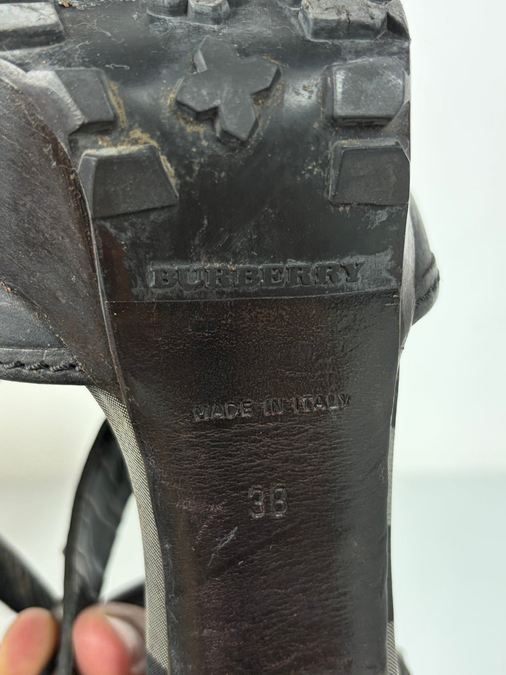 Burberry studded gladiator heels - eu 38 - black