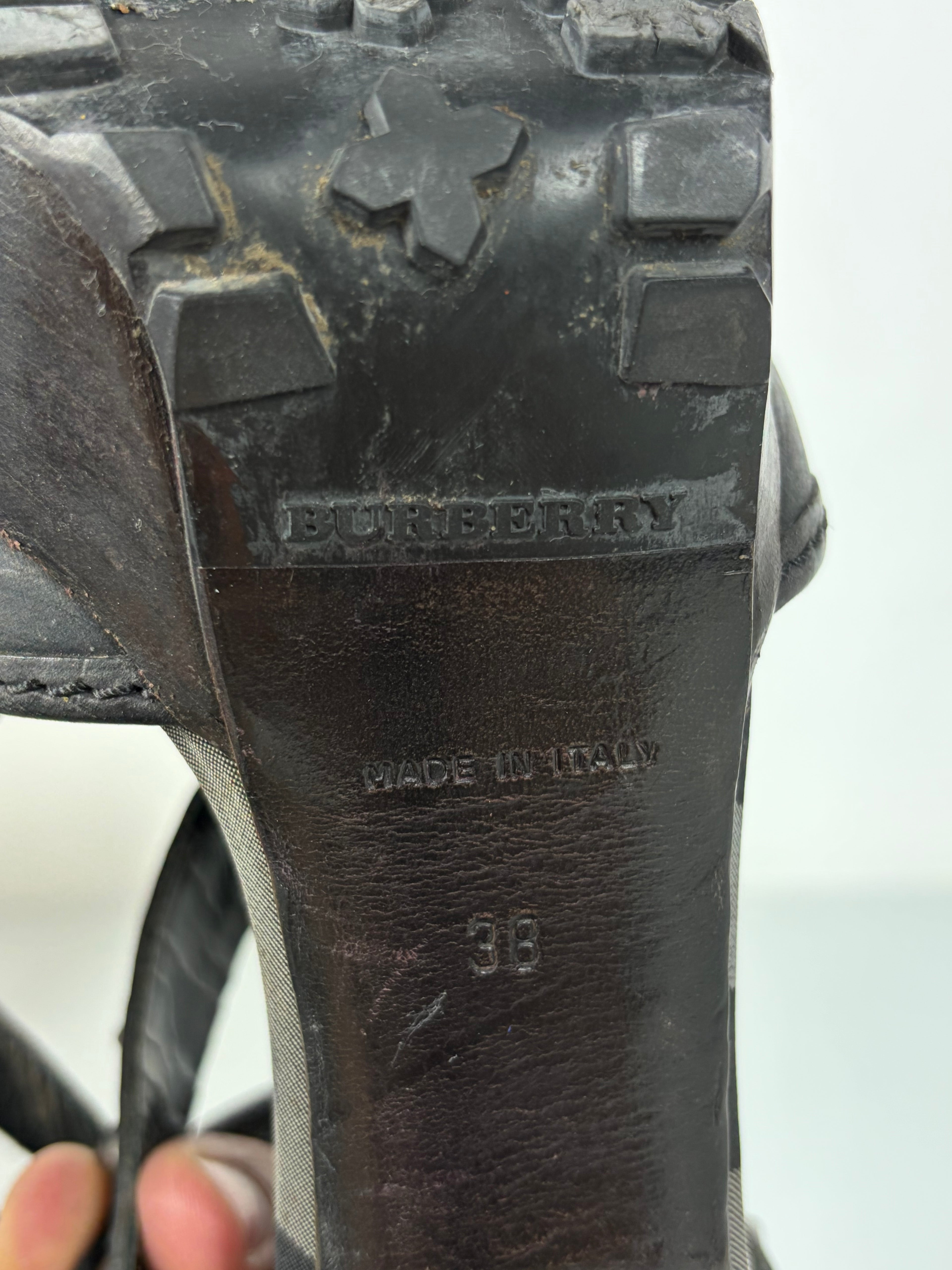 Burberry studded gladiator heels - eu 38 - black