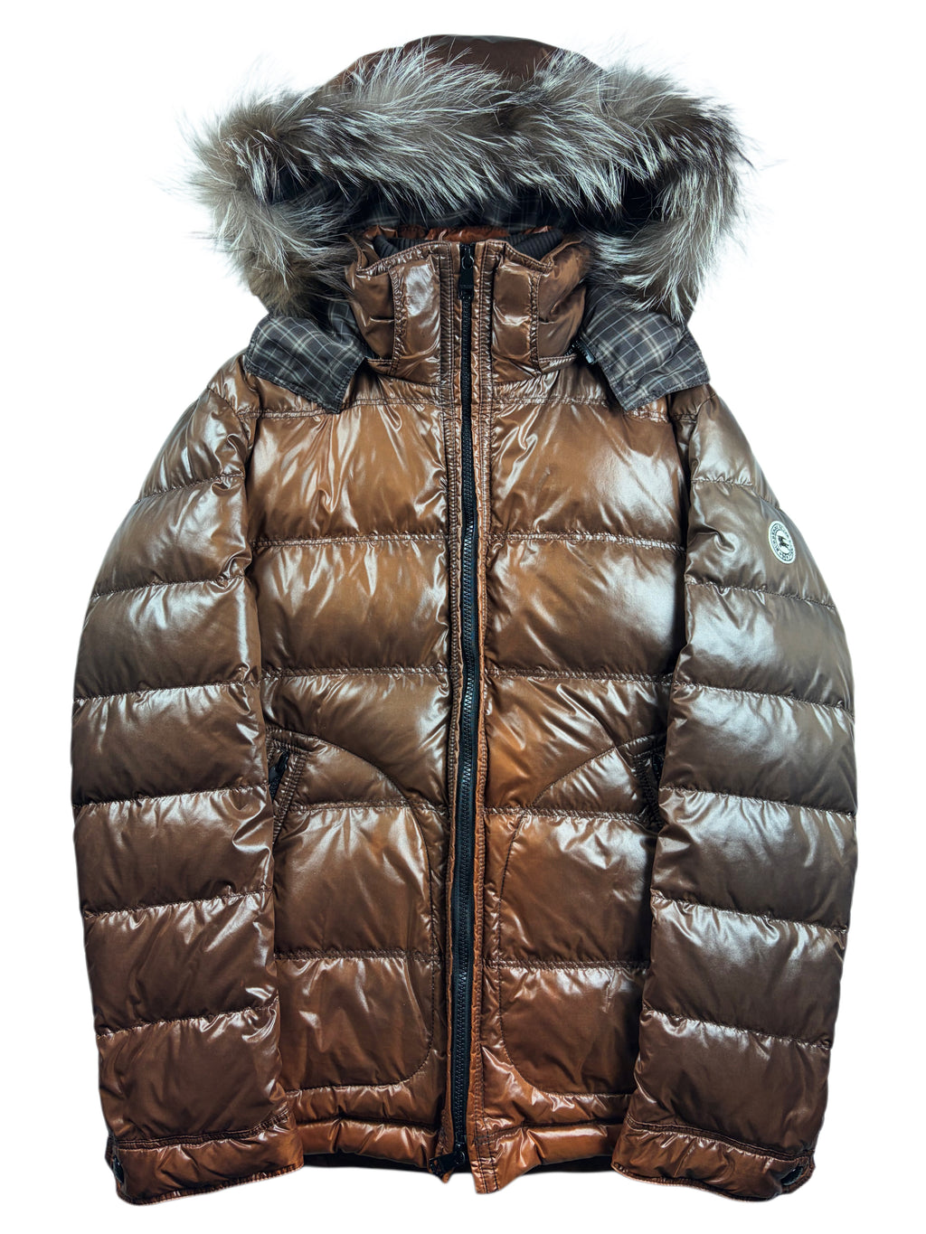 00’s BURBERRY Black Label 2 in 1 real fur down jacket (M/L) - brown
