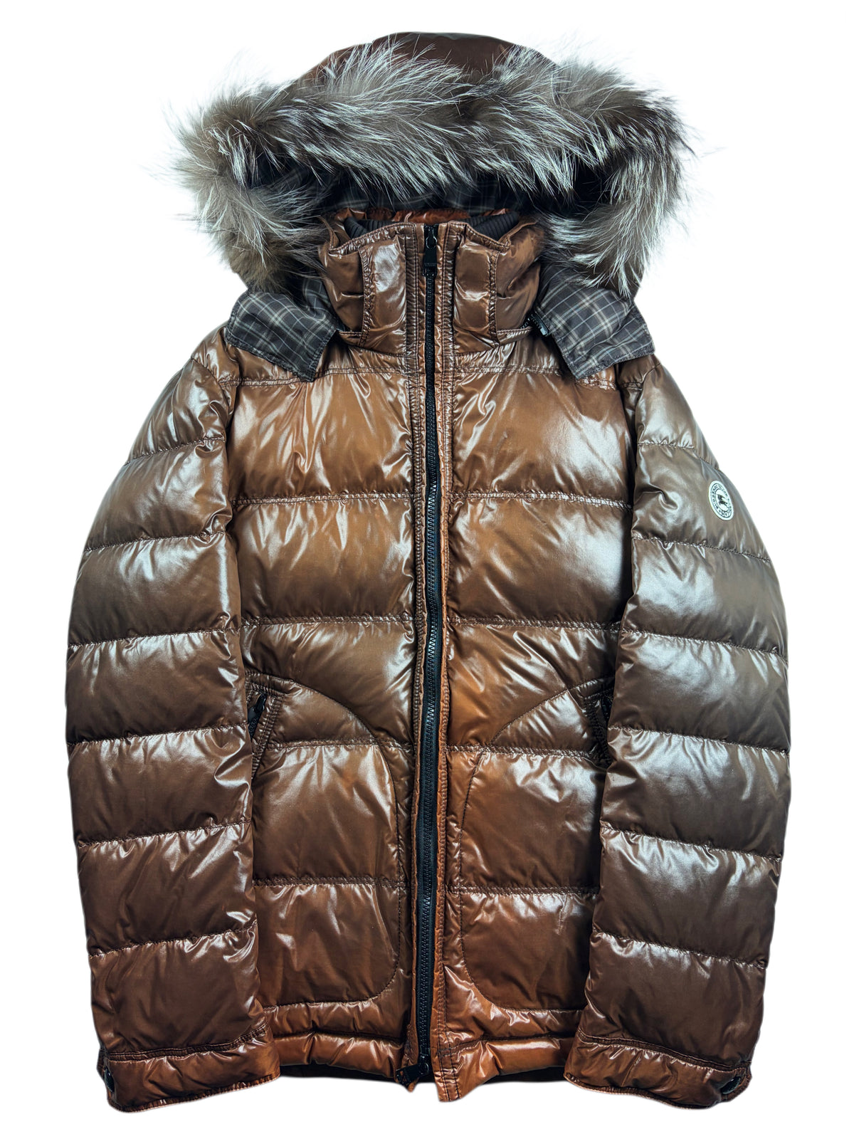 00’s BURBERRY Black Label 2 in 1 real fur down jacket (M/L) - brown