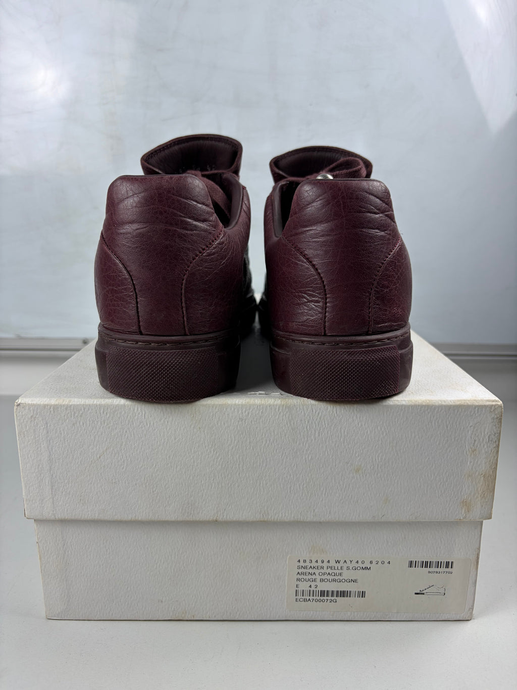 Balenciaga arena low - eu 42 / us 9 / uk 8 - burgundy
