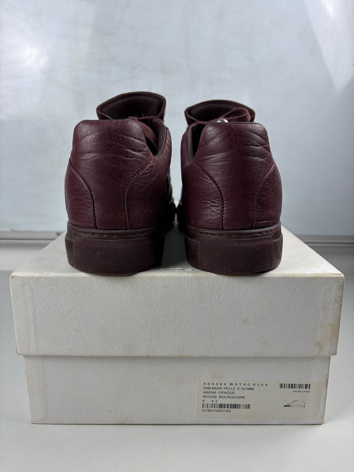 Balenciaga arena low - eu 42 / us 9 / uk 8 - burgundy