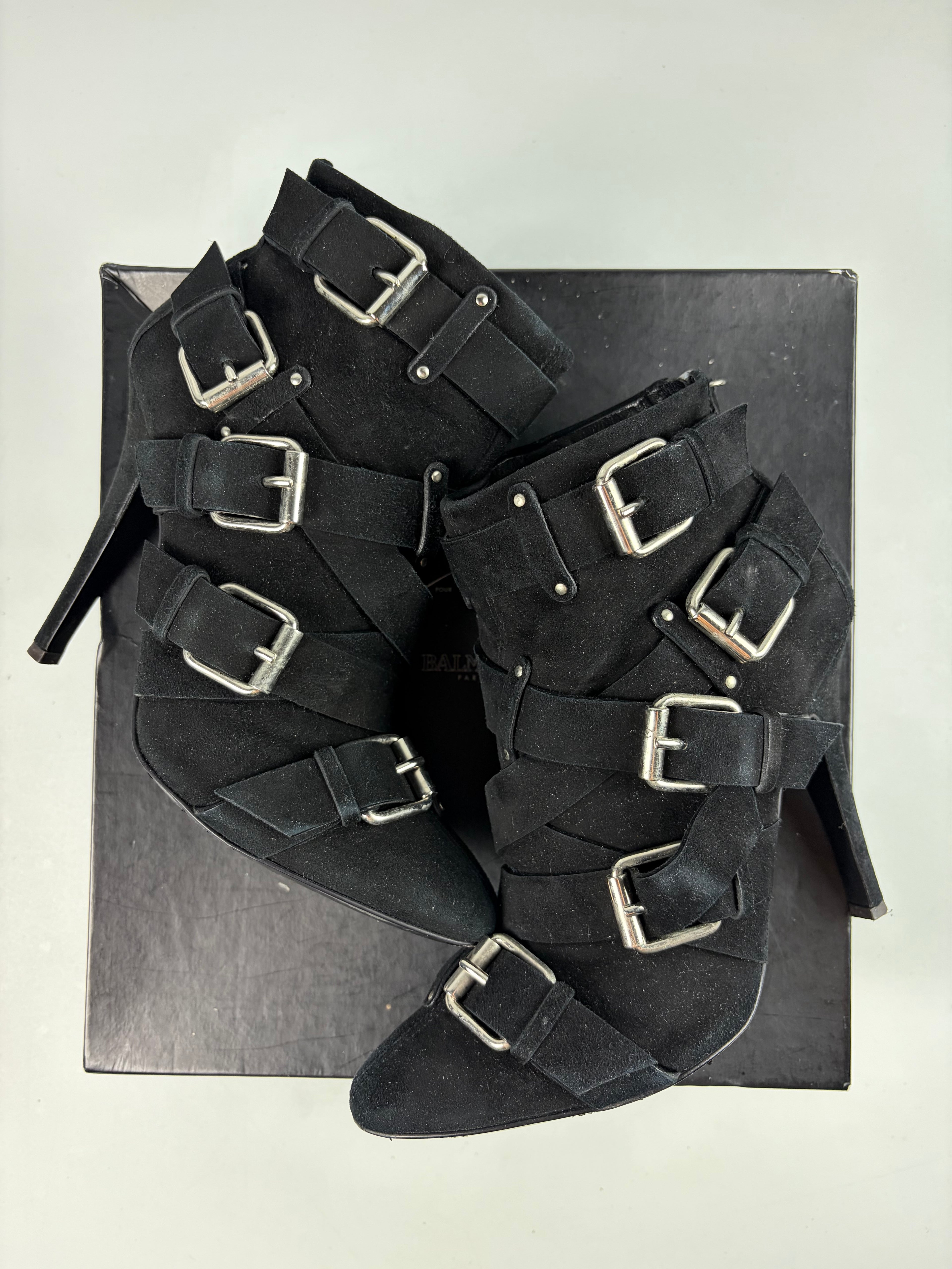 2009 BALMAIN x Giuseppe Zanotti suede ankle boots - eu 39 / us 7