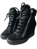 Giuseppe Zanotti suede wedge heel sneakers - EU 37 - black