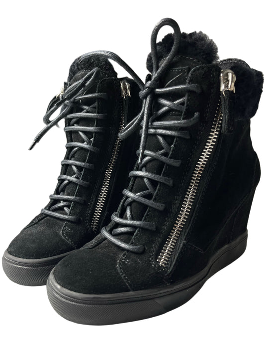 Giuseppe Zanotti suede wedge heel sneakers - EU 37 - black