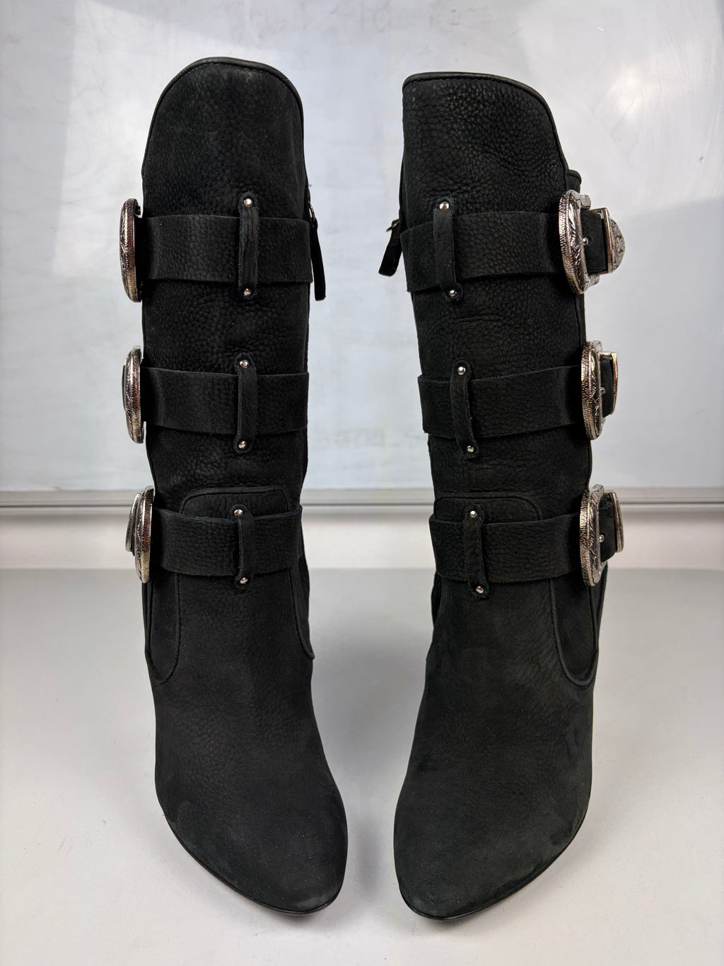 2009 BALMAIN x Giuseppe Zanotti multi-buckle boots - eu 37.5 / us 7.5 / uk 4.5