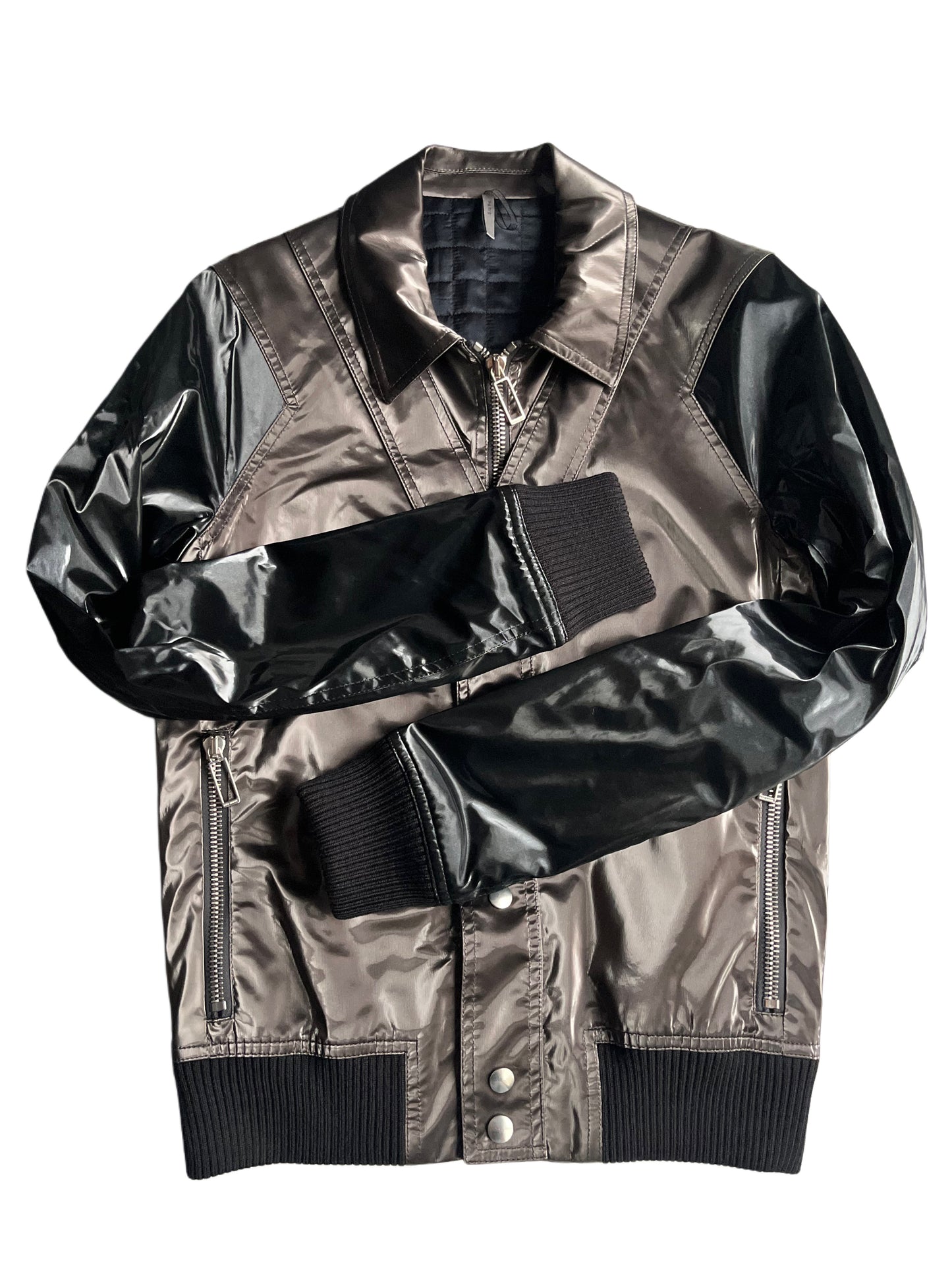 00’s DIOR liquid metal jacket - size XS/S - silver grey