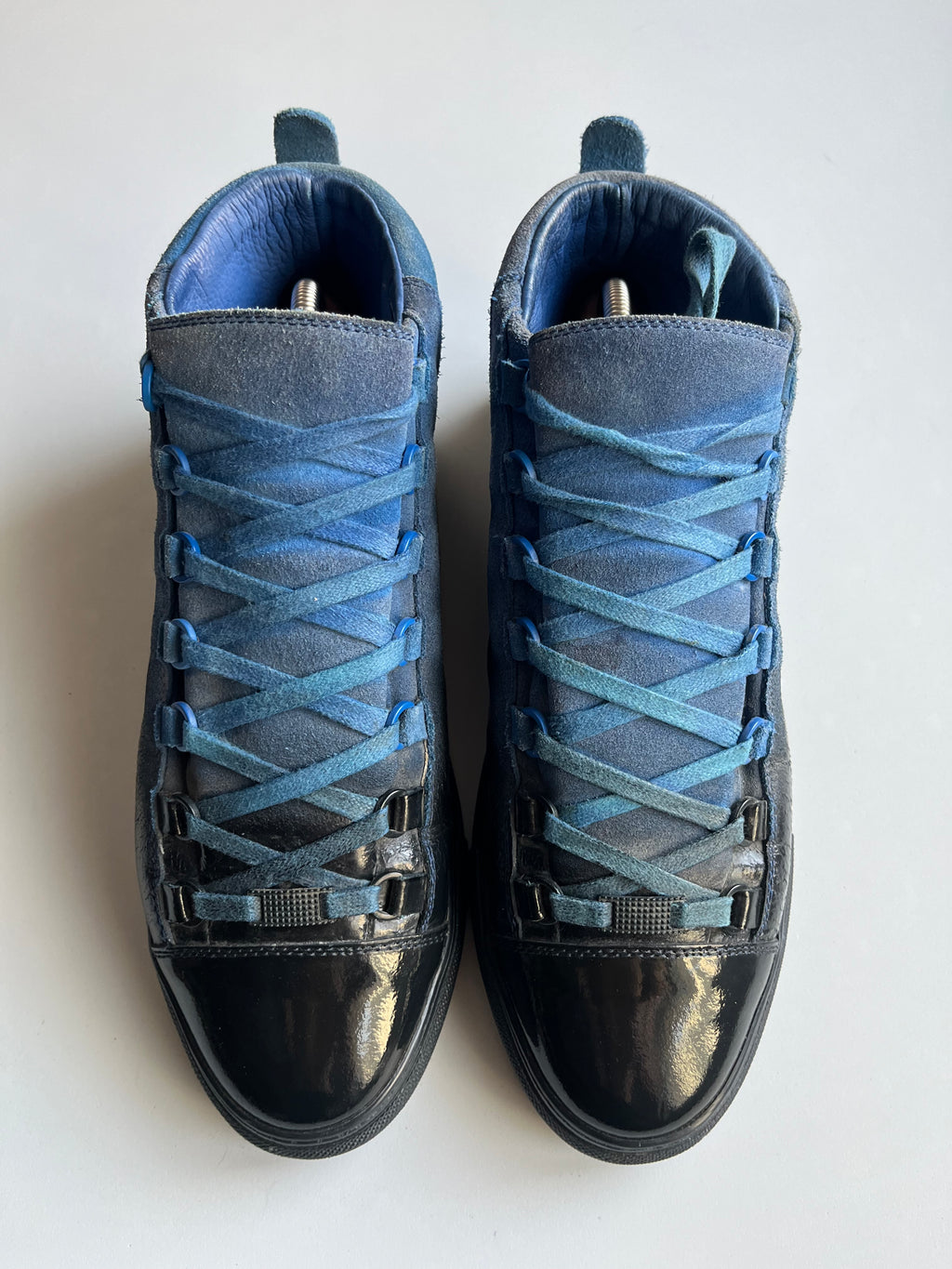 Balenciaga arena blue gradient high tops - eu 42 - blue