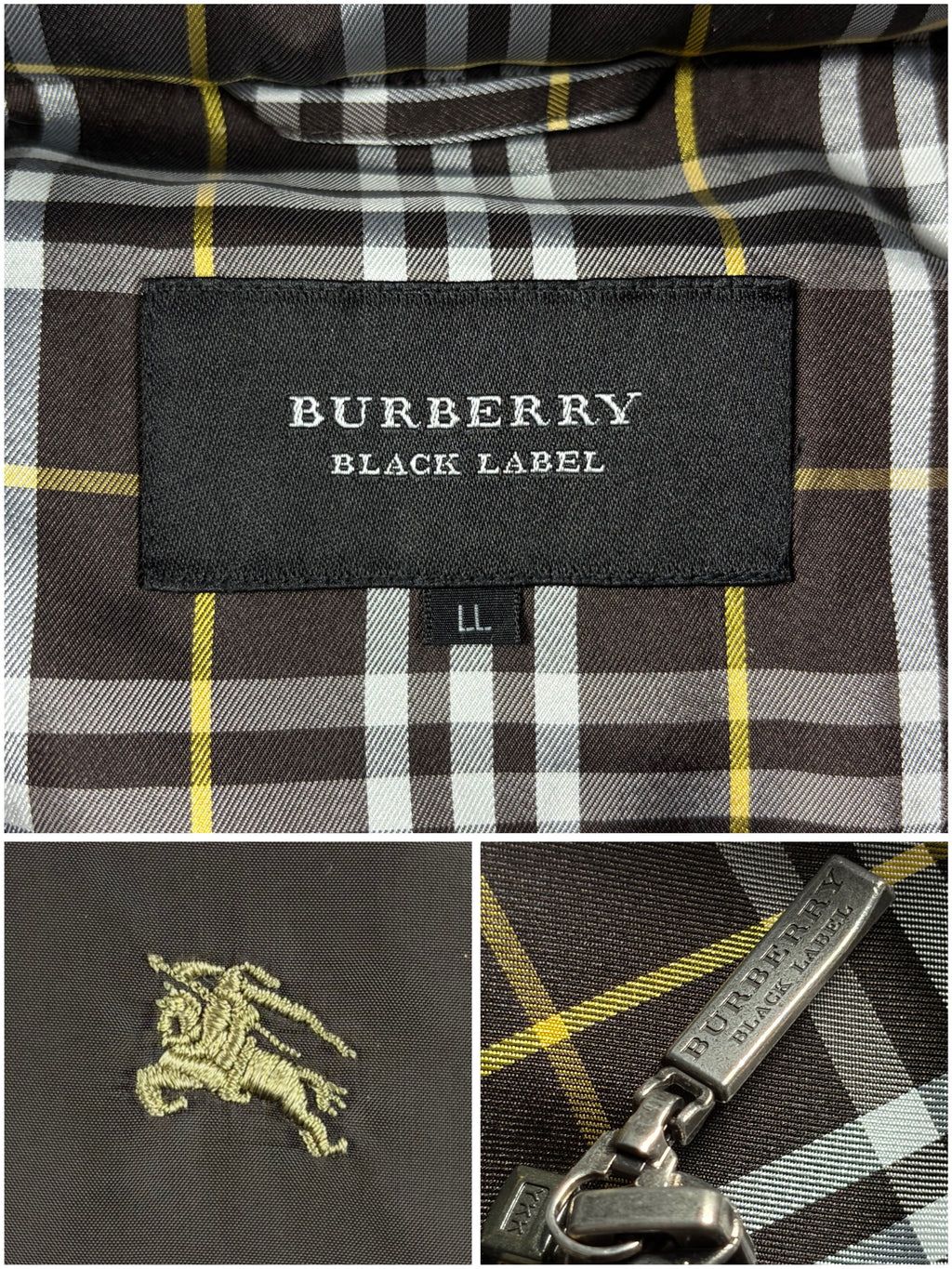 00’s BURBERRY Black Label real fur down jacket (LL) - olive green