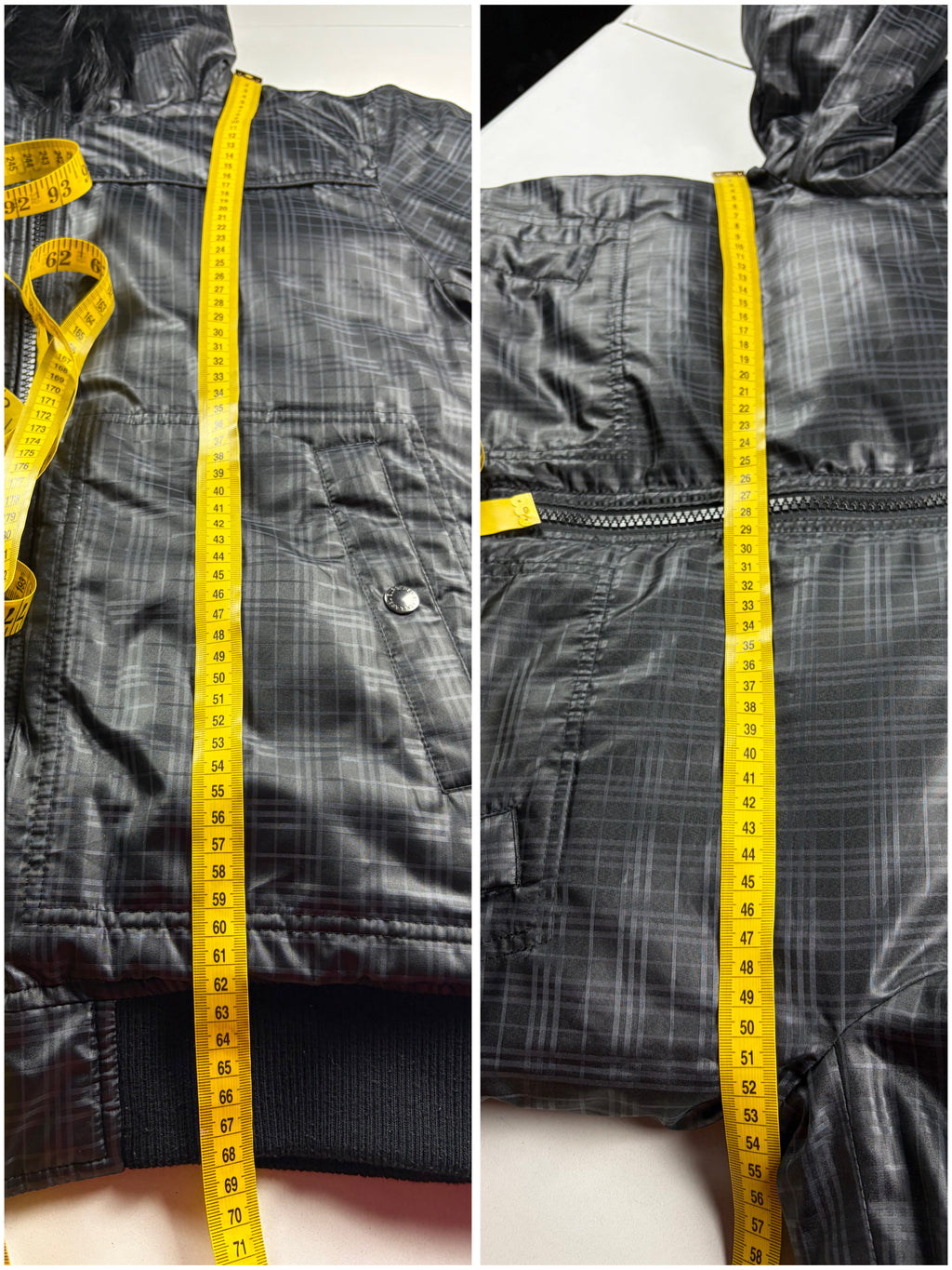 00’s BURBERRY Black Label reversible real fur down bomber jacket (M/L) - black