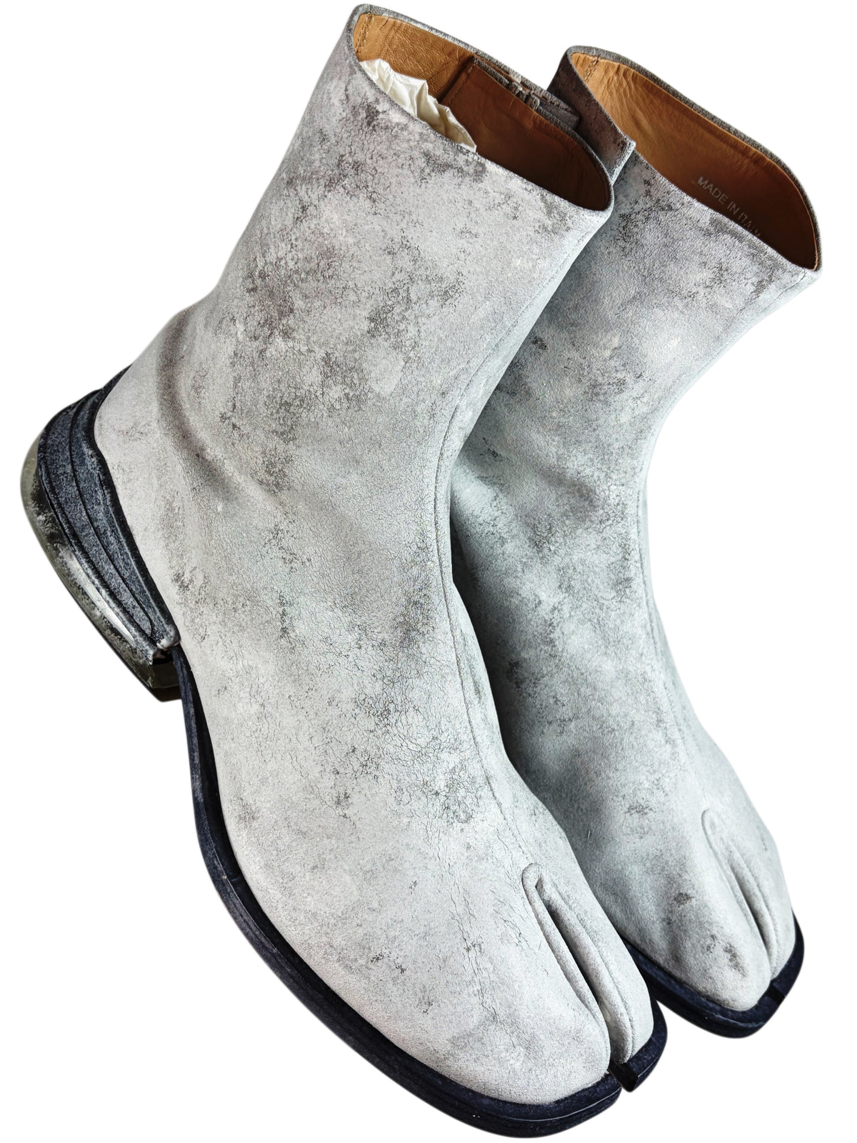 Maison Margiela Tabi Airbag painted leather boots - eu 44 / us 11 / uk 10 - grey - brand new
