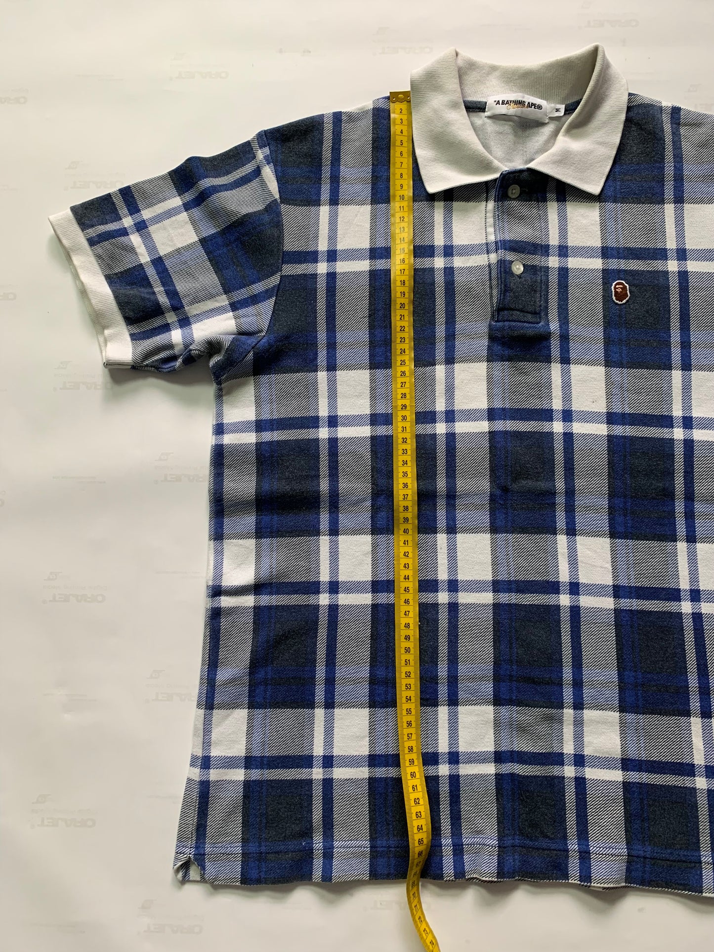 Vintage 2007 BAPE plaid polo T-shirt (M)