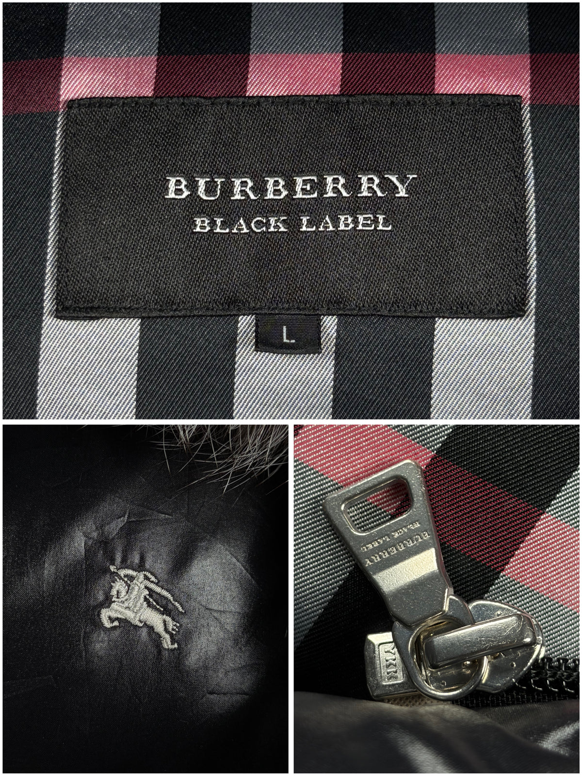 2009 BURBERRY Black Label convertible real fur down jacket / vest (M/L) - black
