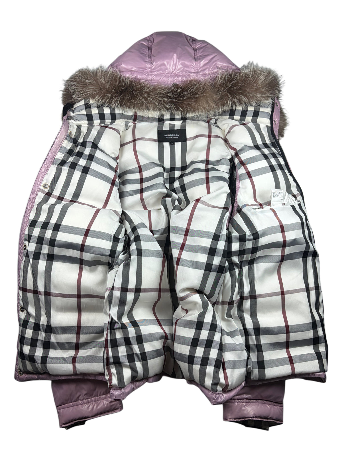 00’s BURBERRY Black Label real fur down jacket (LL) - pink