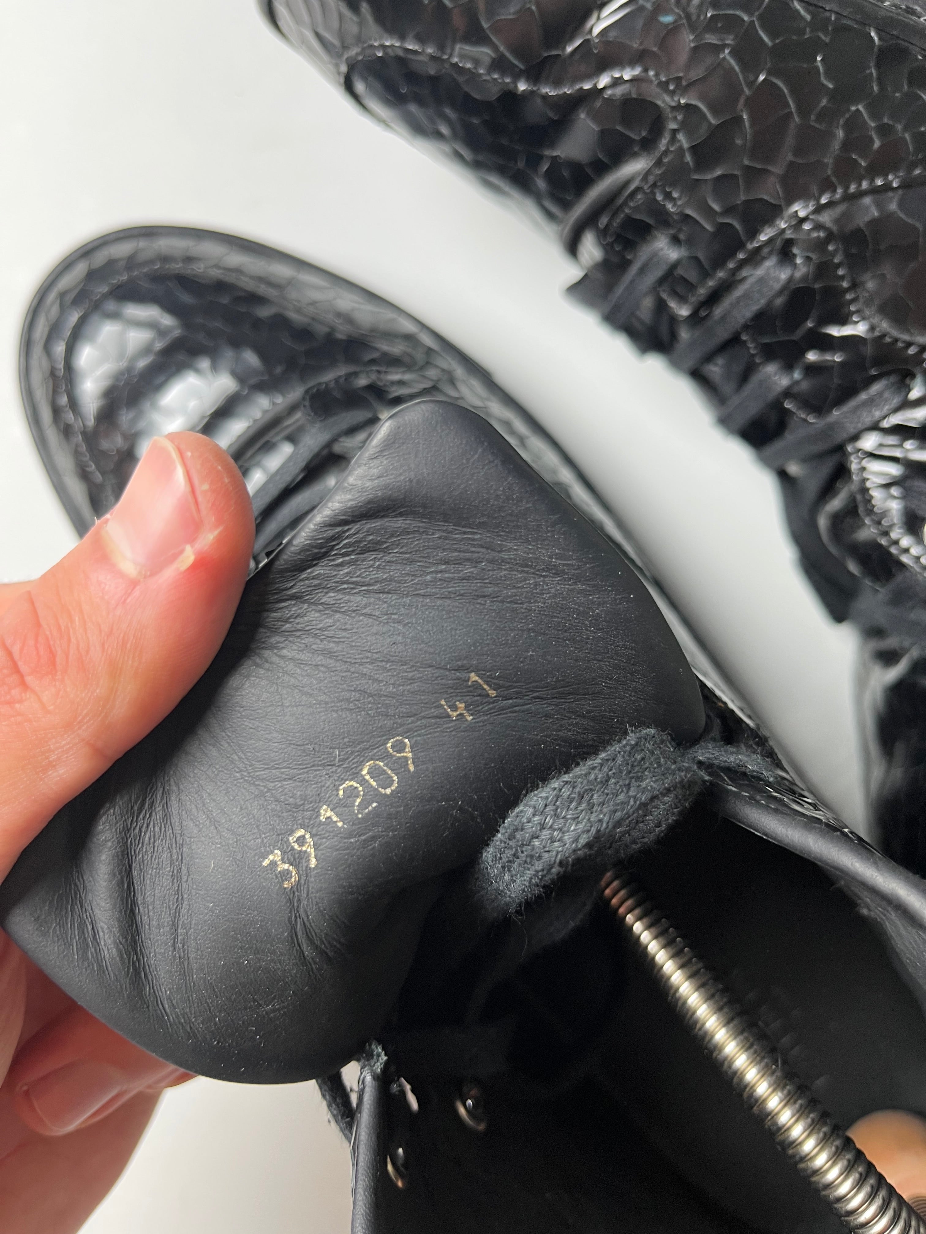 Balenciaga embossed croc leather high tops - Eu 41 - black